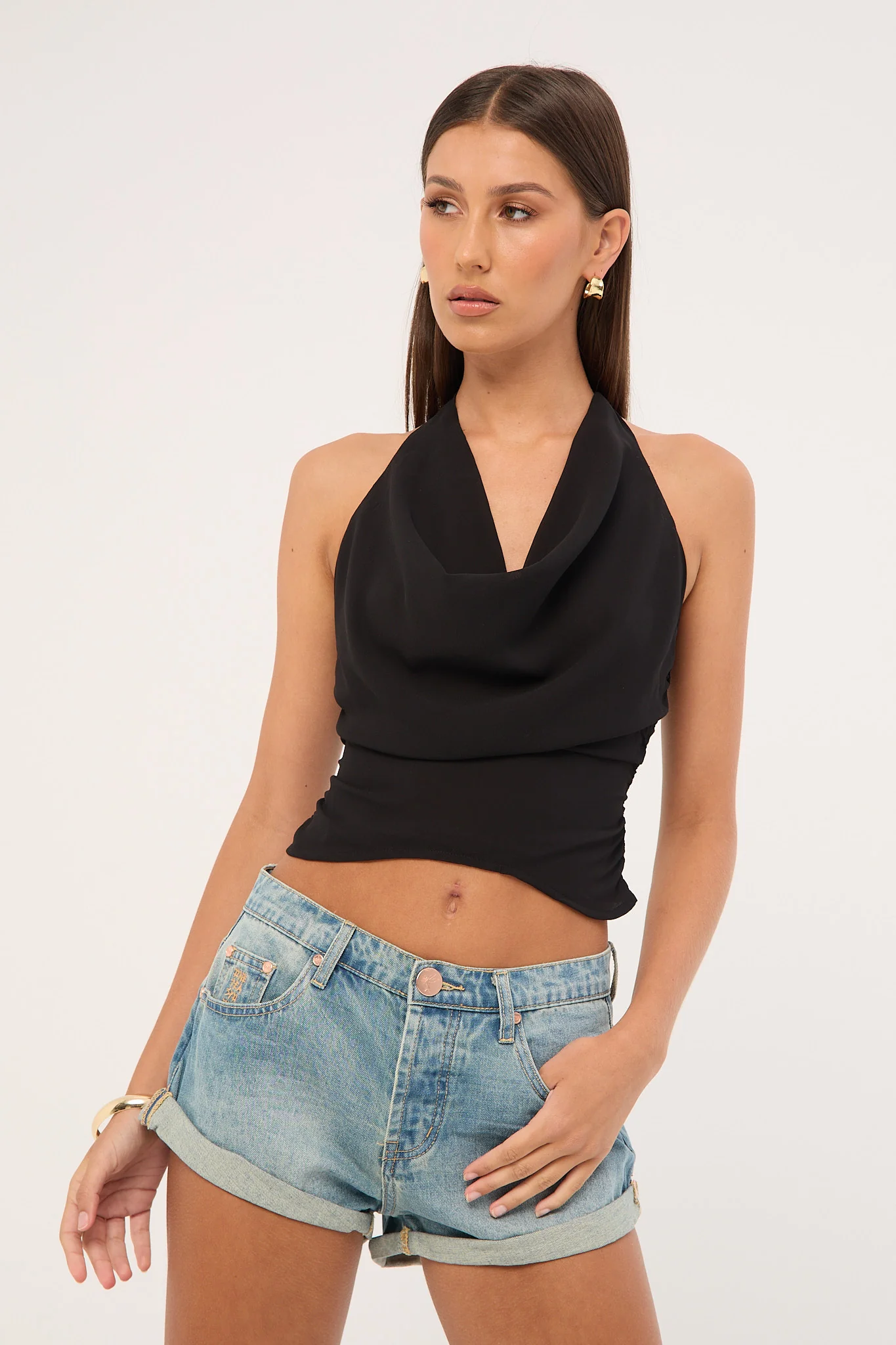One Teaspoon Bandits Low Waist Denim Shorts Texas Blue