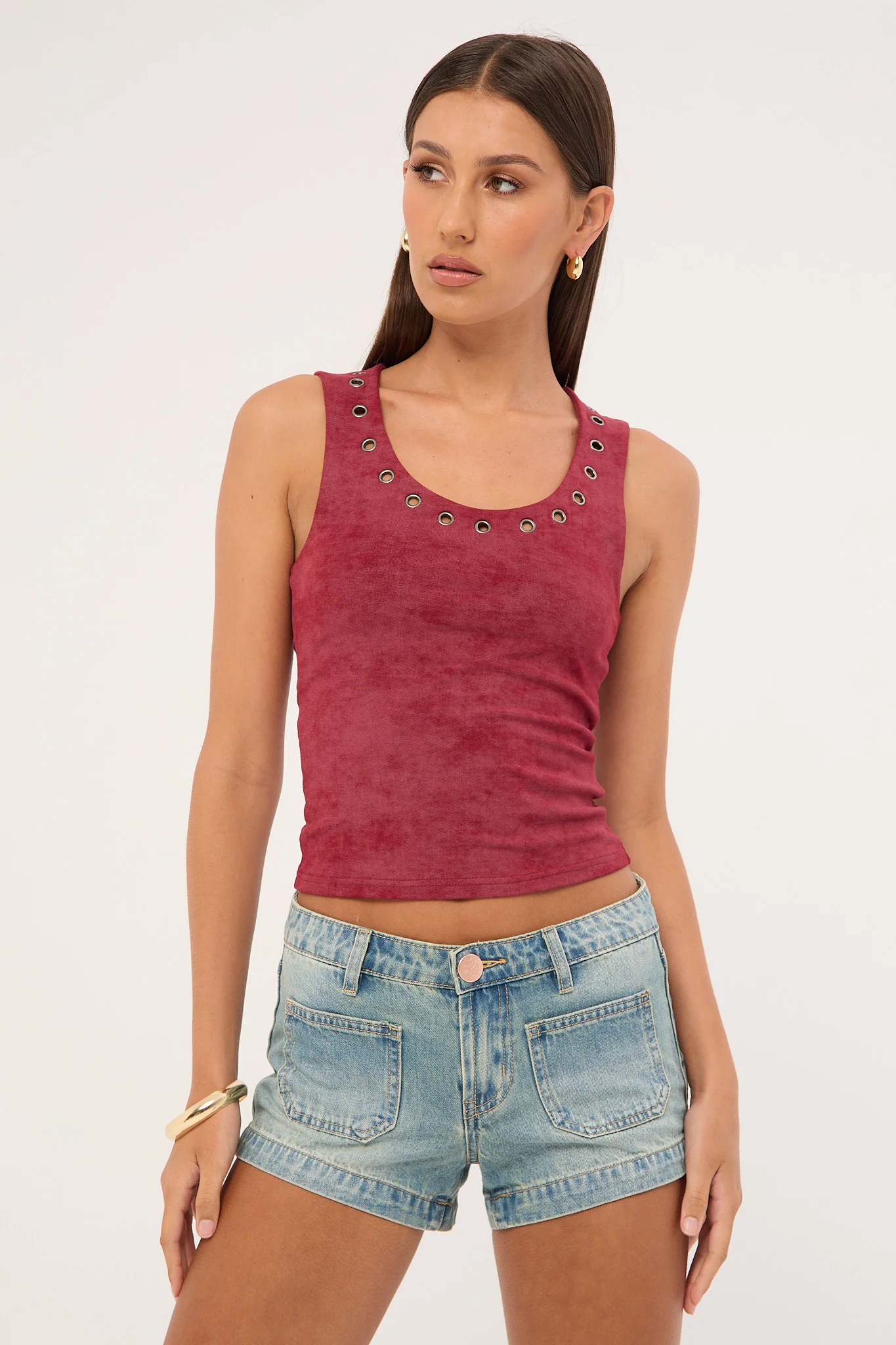 One Teaspoon Retro Dukes Low Waist Mini Denim Shorts Texas Blue