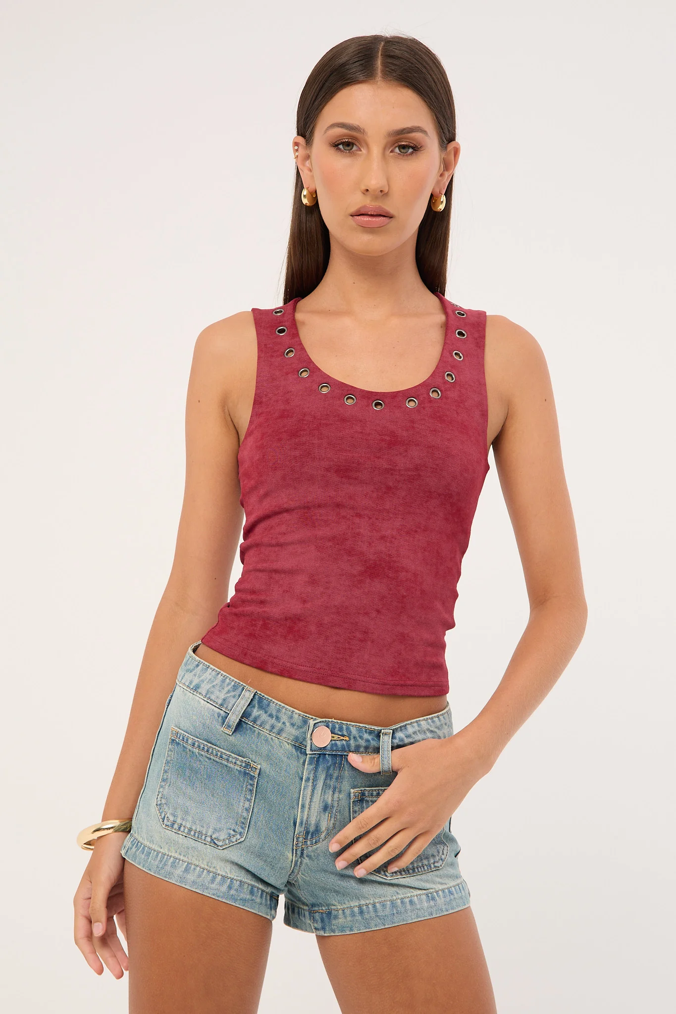 One Teaspoon Retro Dukes Low Waist Mini Denim Shorts Texas Blue - Image 3