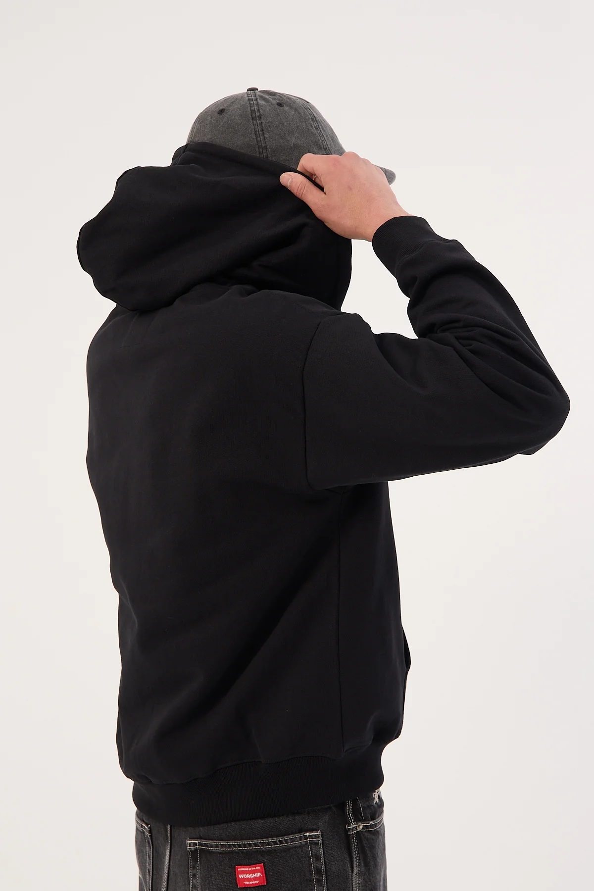Open Archive Boxy Zip Hoodie Black - Image 7