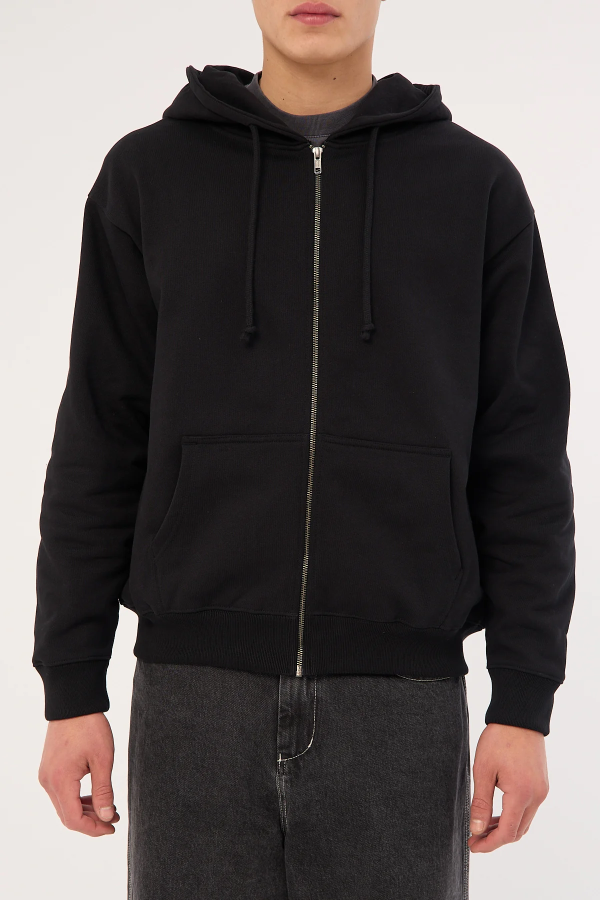 Open Archive Boxy Zip Hoodie Black - Image 8