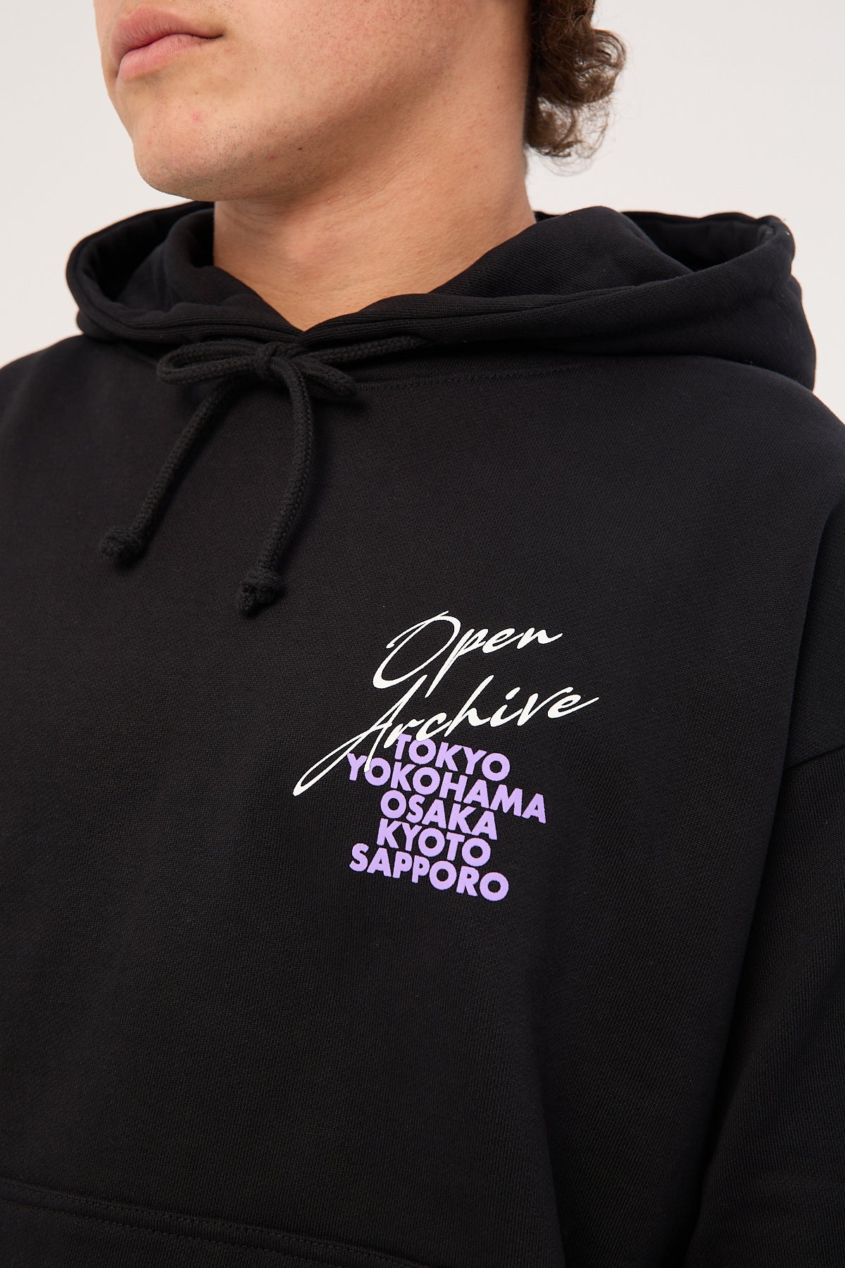 Open Archive Cities Boxy Hoodie Black - Image 6