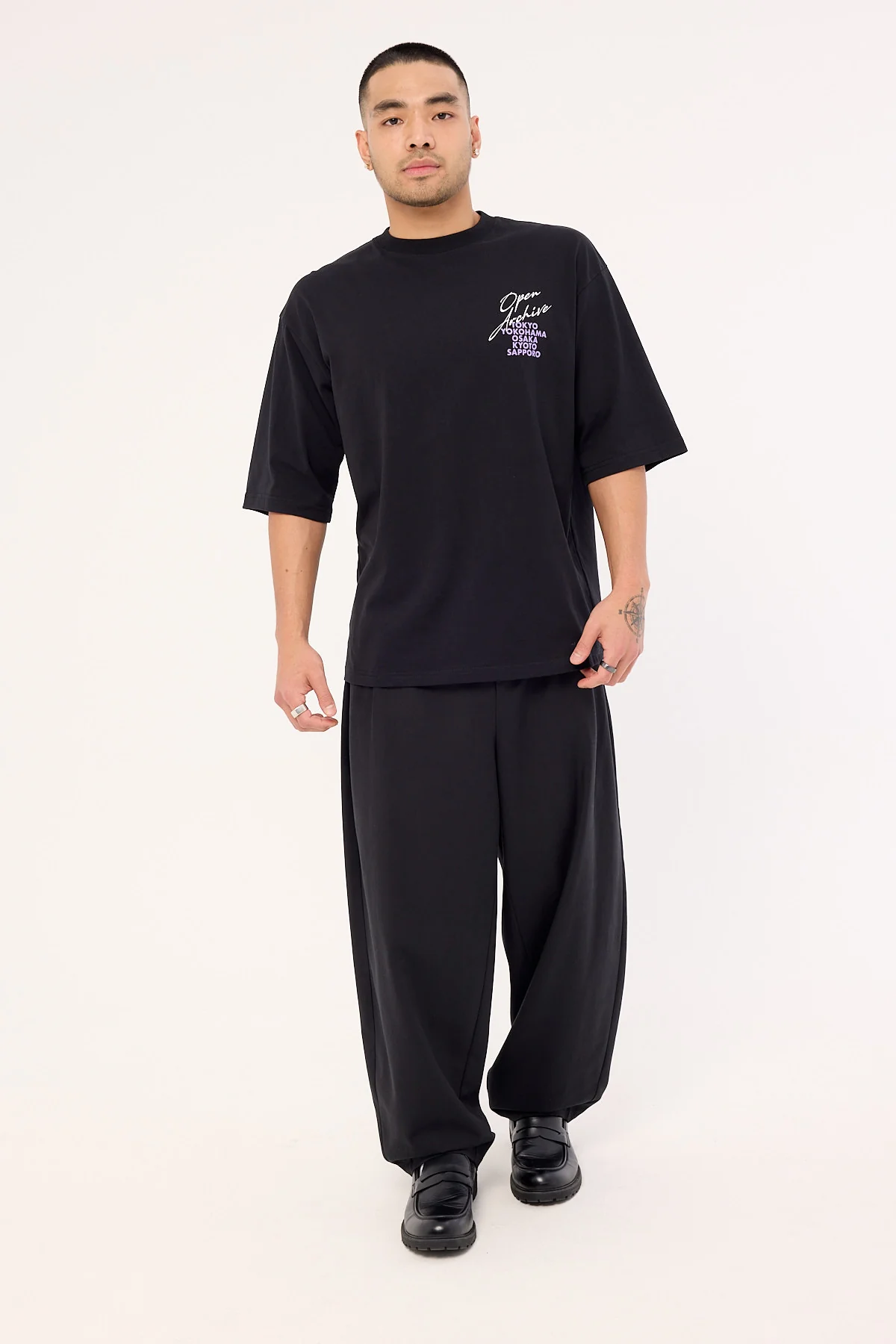 Open Archive Cities Organic Boxy Tee Black - Image 2