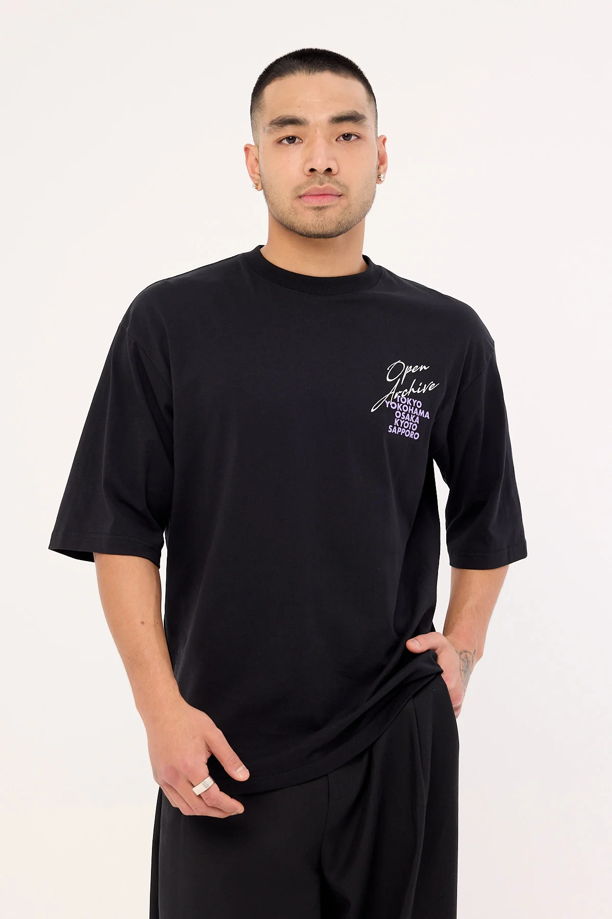 Open Archive Cities Organic Boxy Tee Black - Image 3