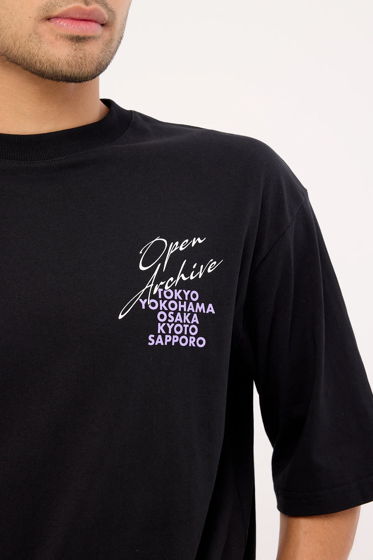 Open Archive Cities Organic Boxy Tee Black - Image 4
