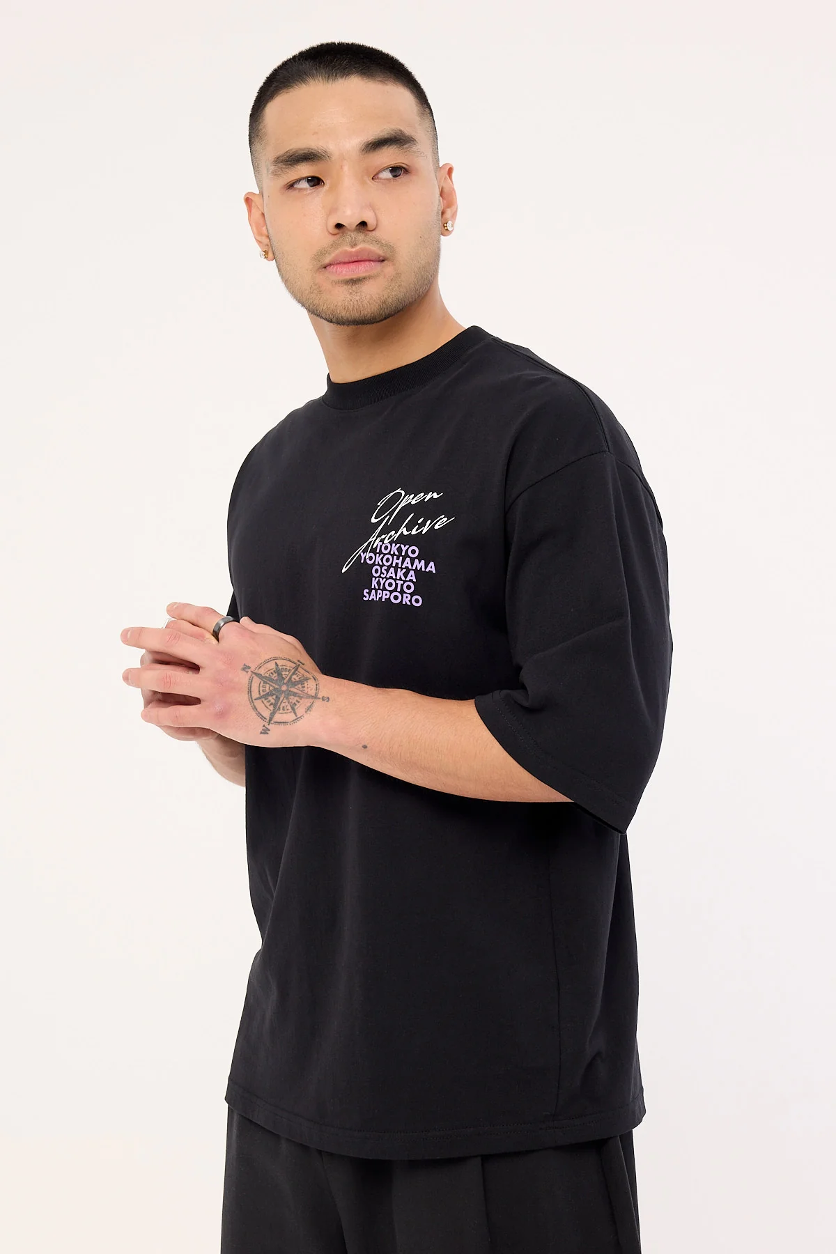 Open Archive Cities Organic Boxy Tee Black - Image 5