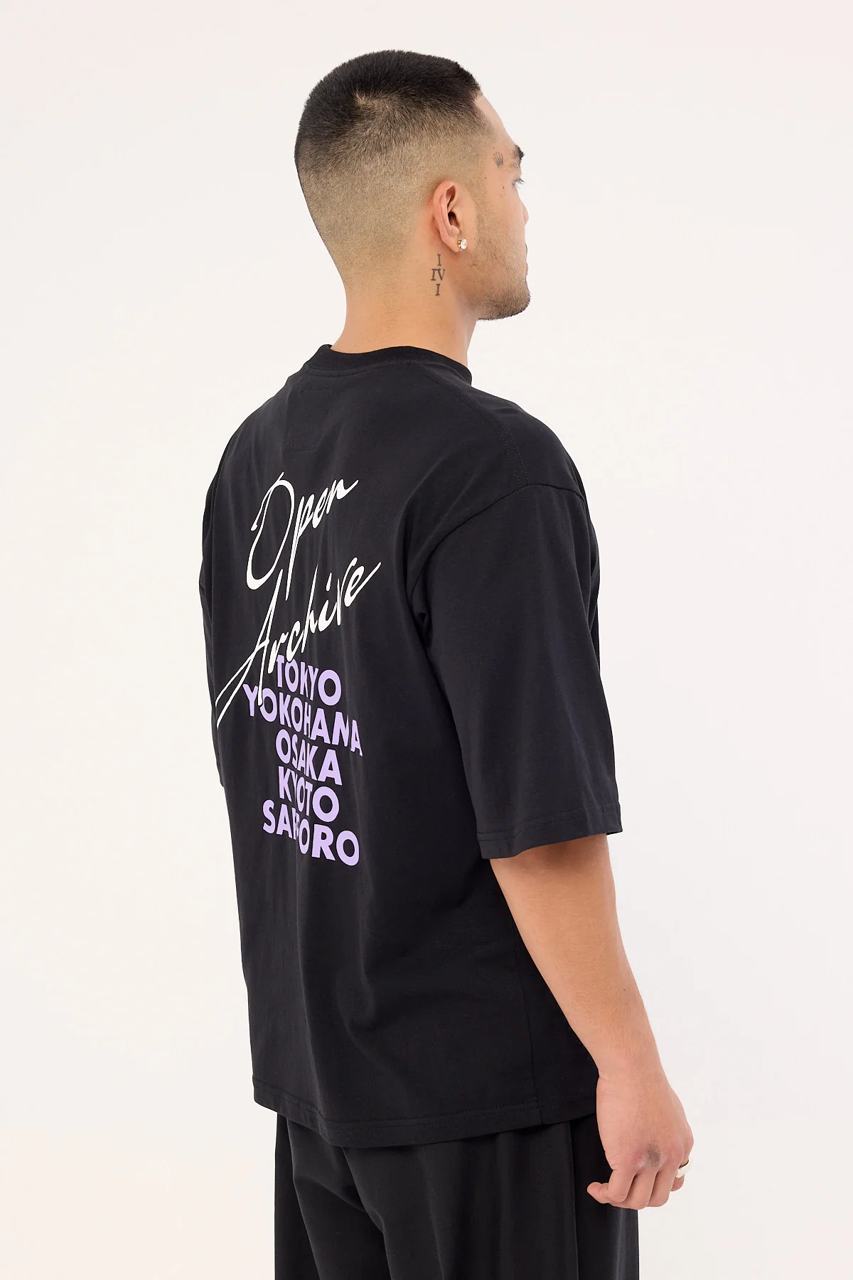 Open Archive Cities Organic Boxy Tee Black - Image 6