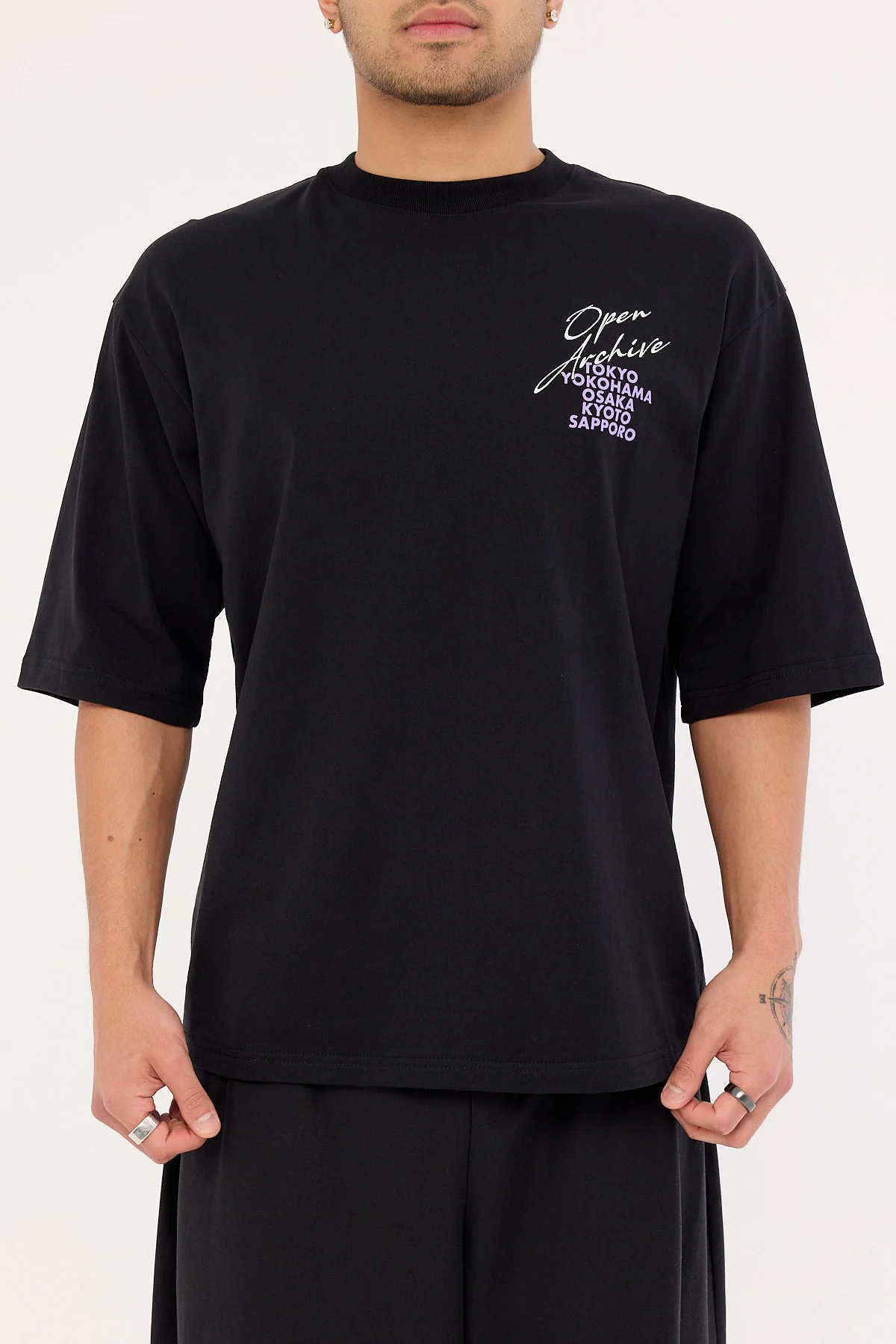 Open Archive Cities Organic Boxy Tee Black - Image 8