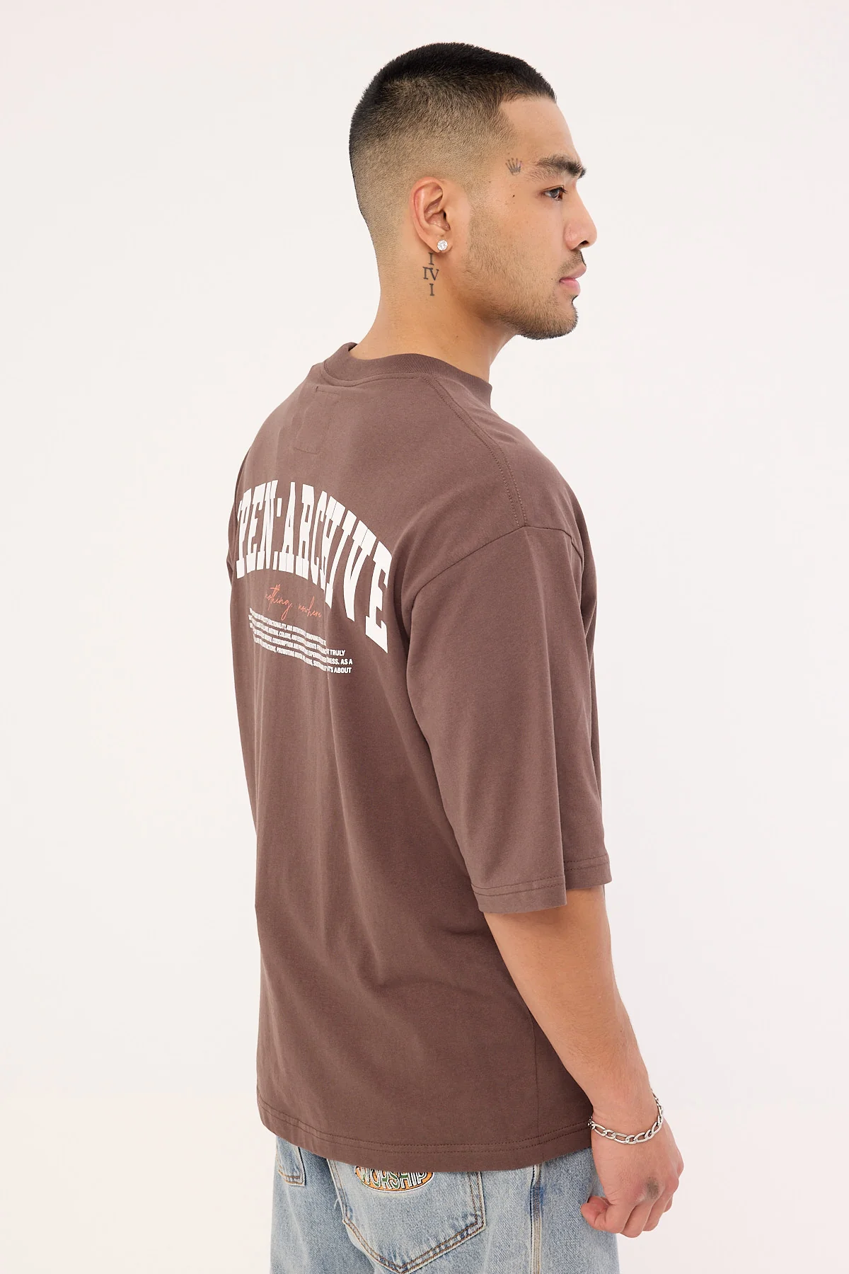 Open Archive College Organic Boxy Tee Cocoa Brown - Image 5