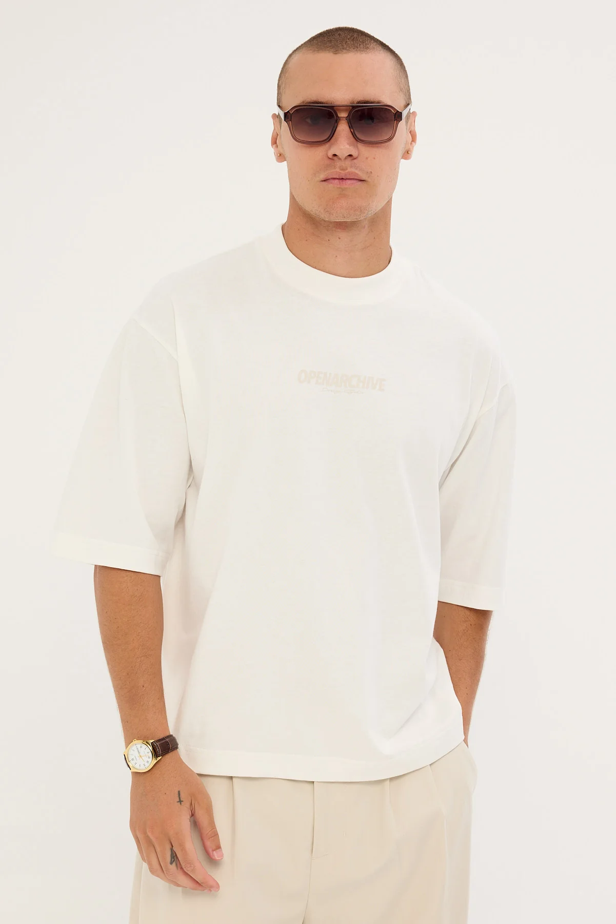 Open Archive Enduro Organic Cropped Street Tee Off White - Image 2