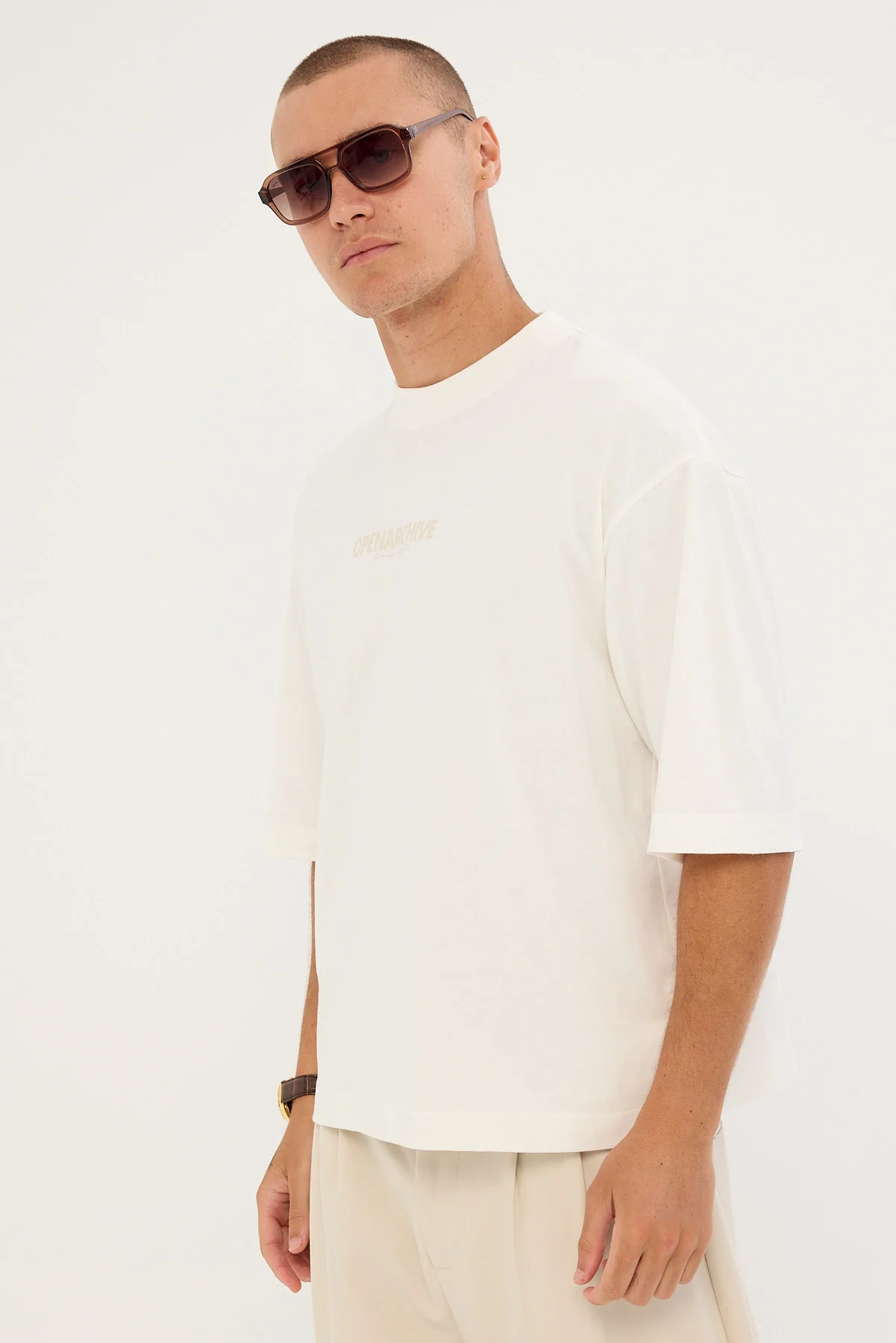 Open Archive Enduro Organic Cropped Street Tee Off White - Image 5