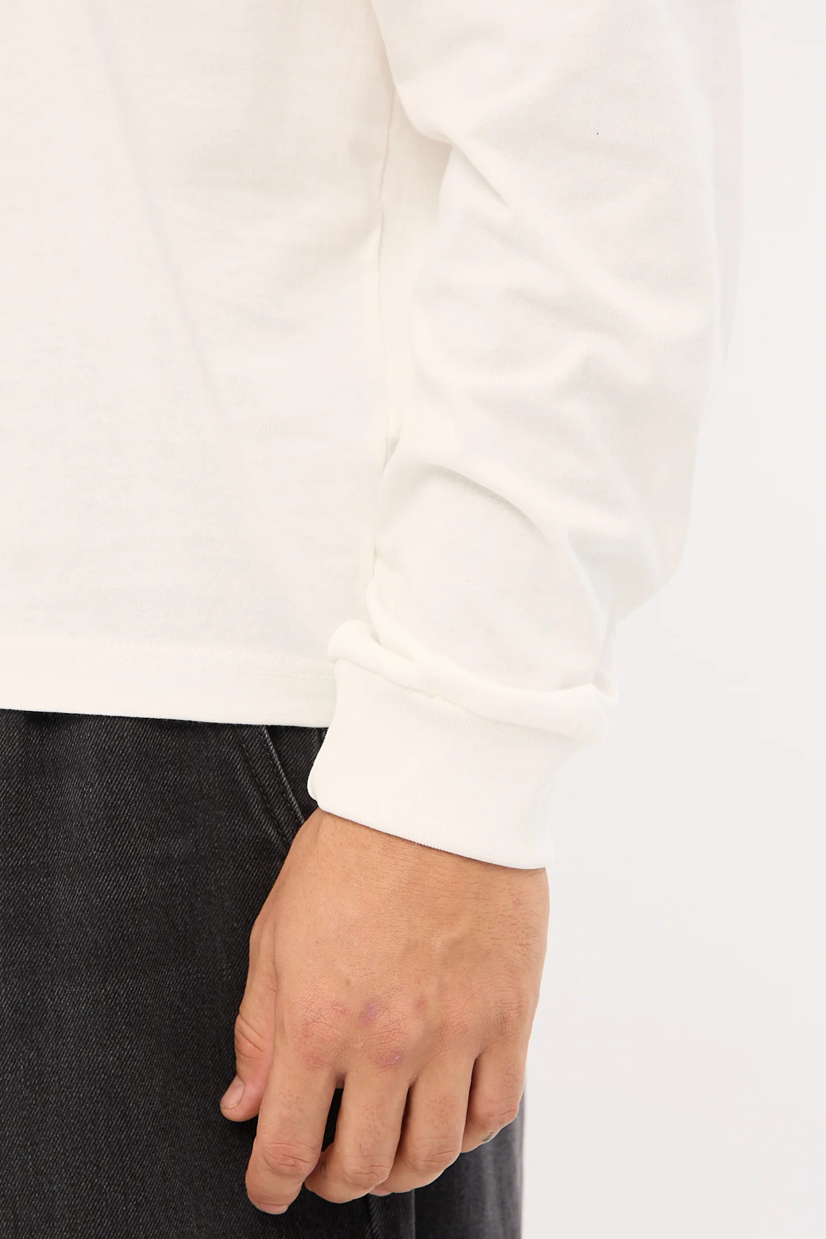 Open Archive Organic Boxy Long Sleeve Tee Off White - Image 5