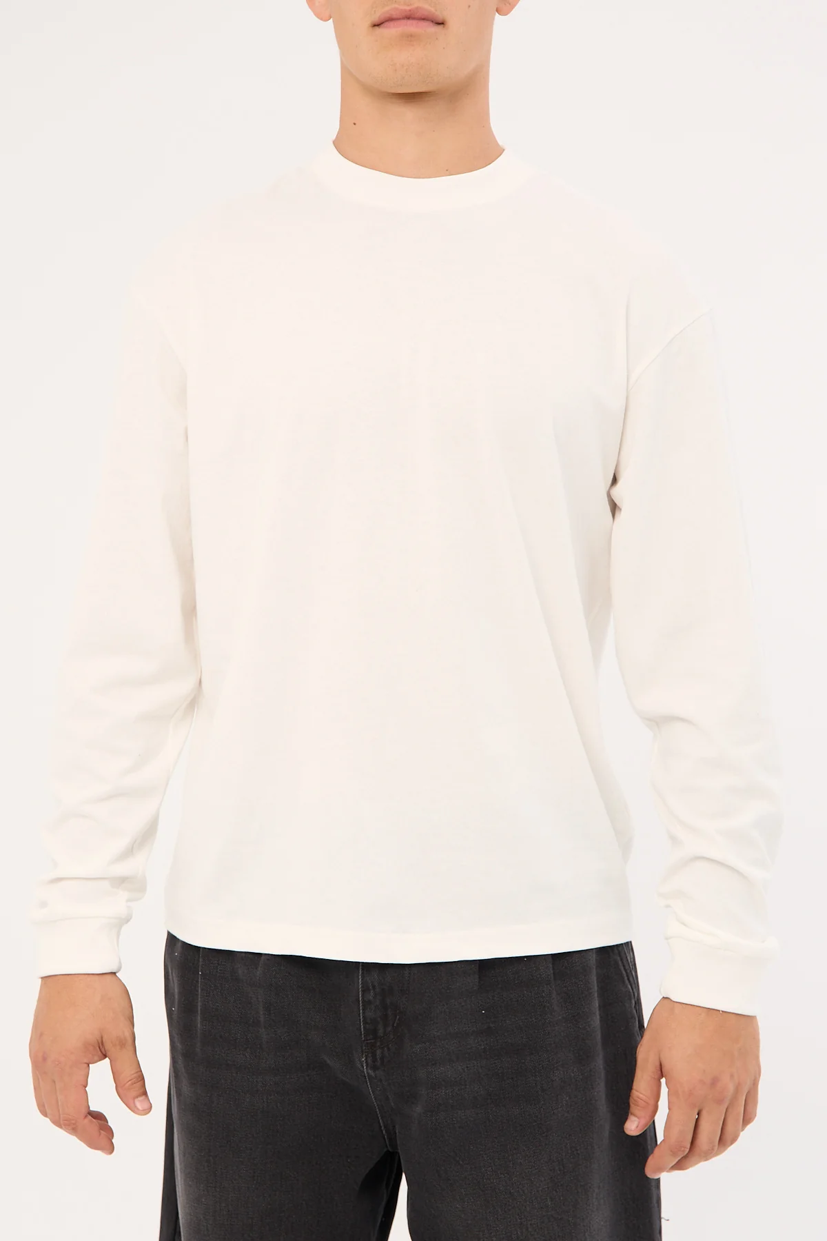 Open Archive Organic Boxy Long Sleeve Tee Off White - Image 6