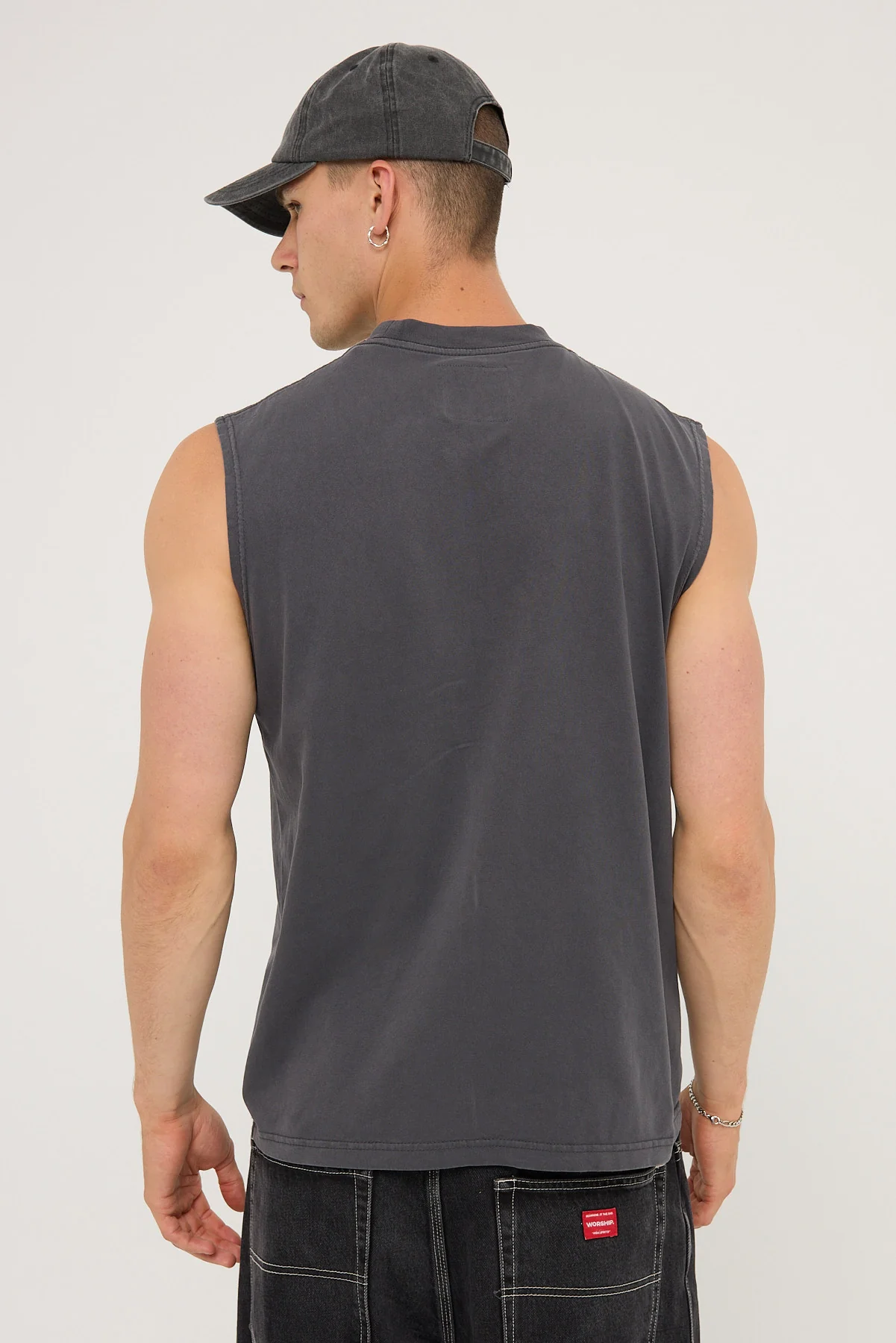 Open Archive Organic Boxy Muscle Tank Washed Black - Image 5