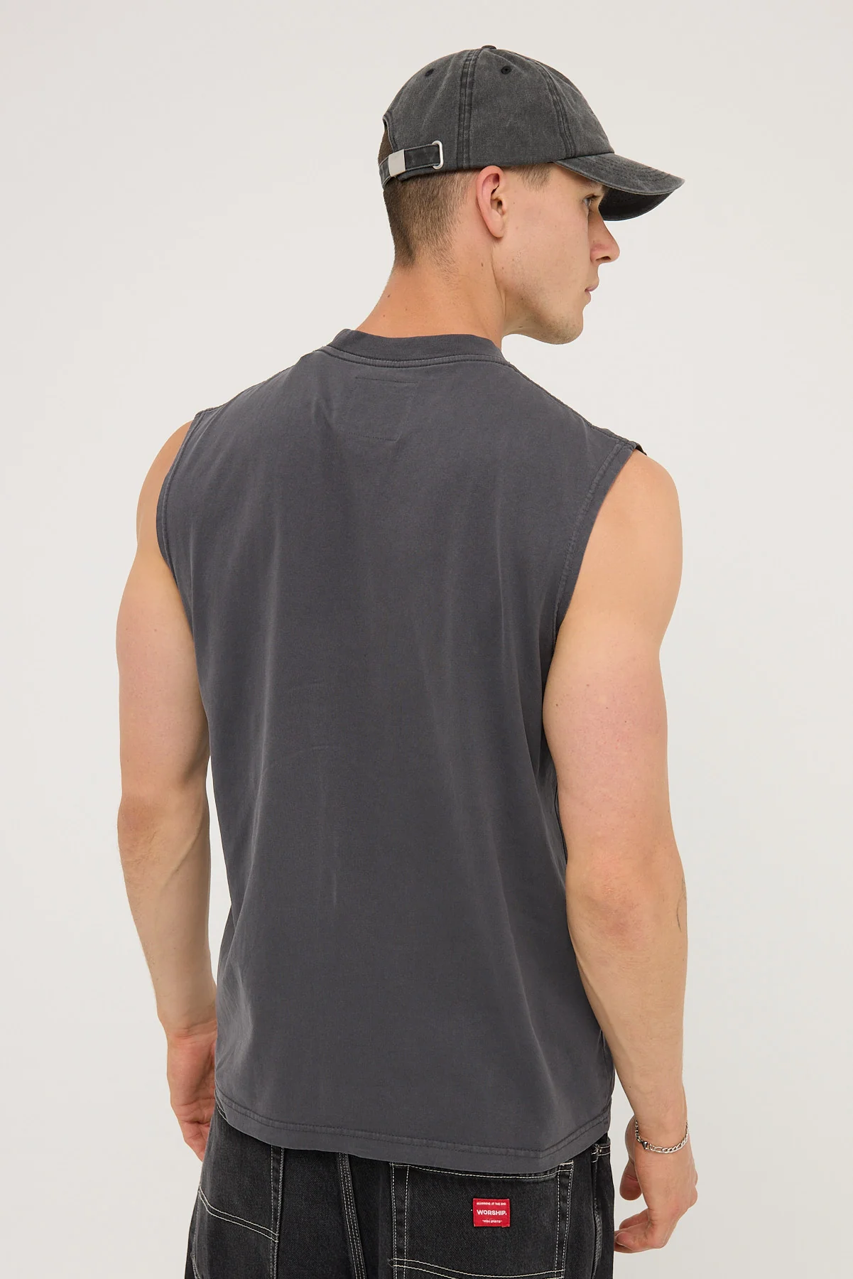 Open Archive Organic Boxy Muscle Tank Washed Black - Image 6