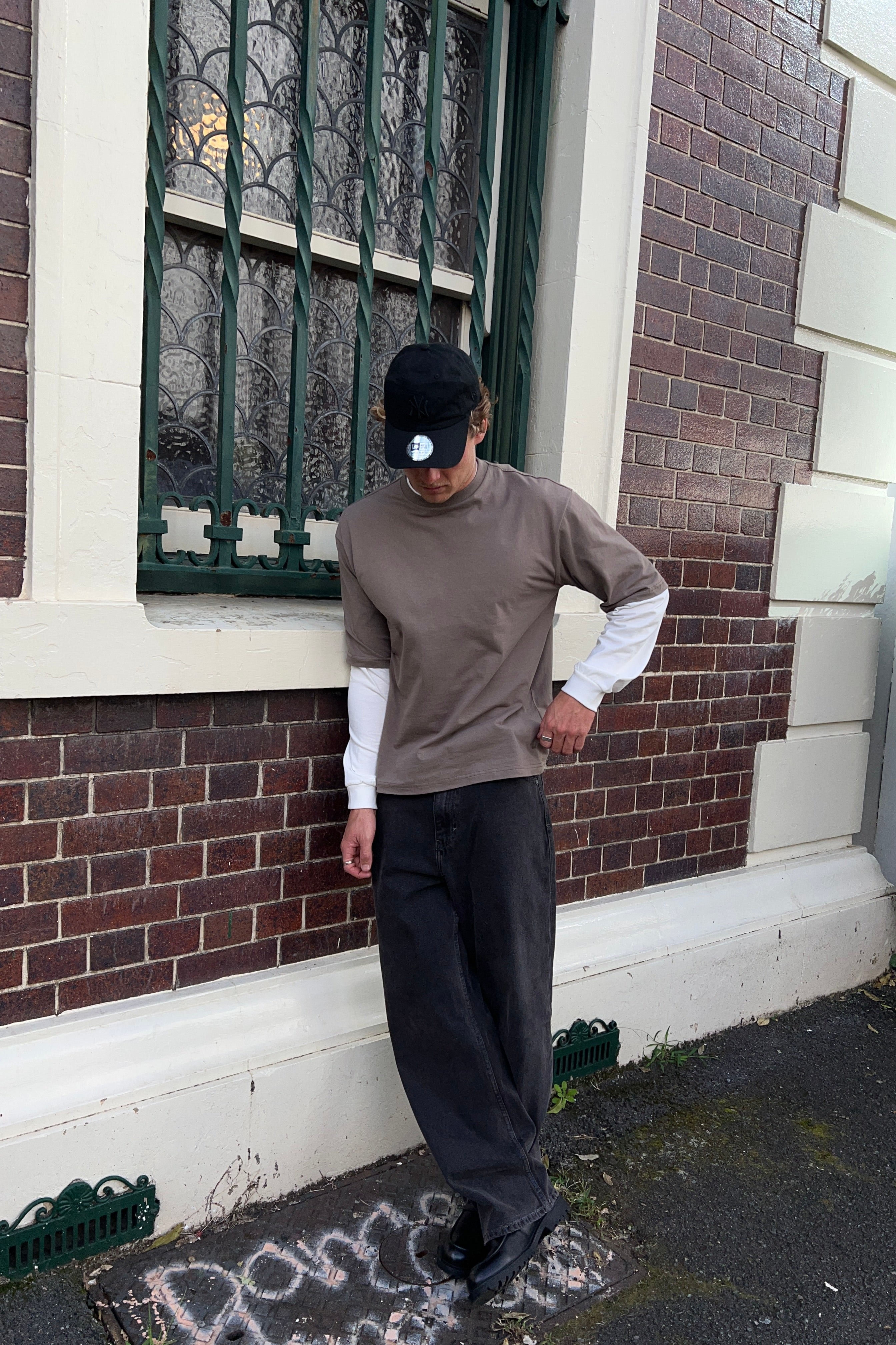 Open Archive Organic Boxy Tee Taupe - Image 4
