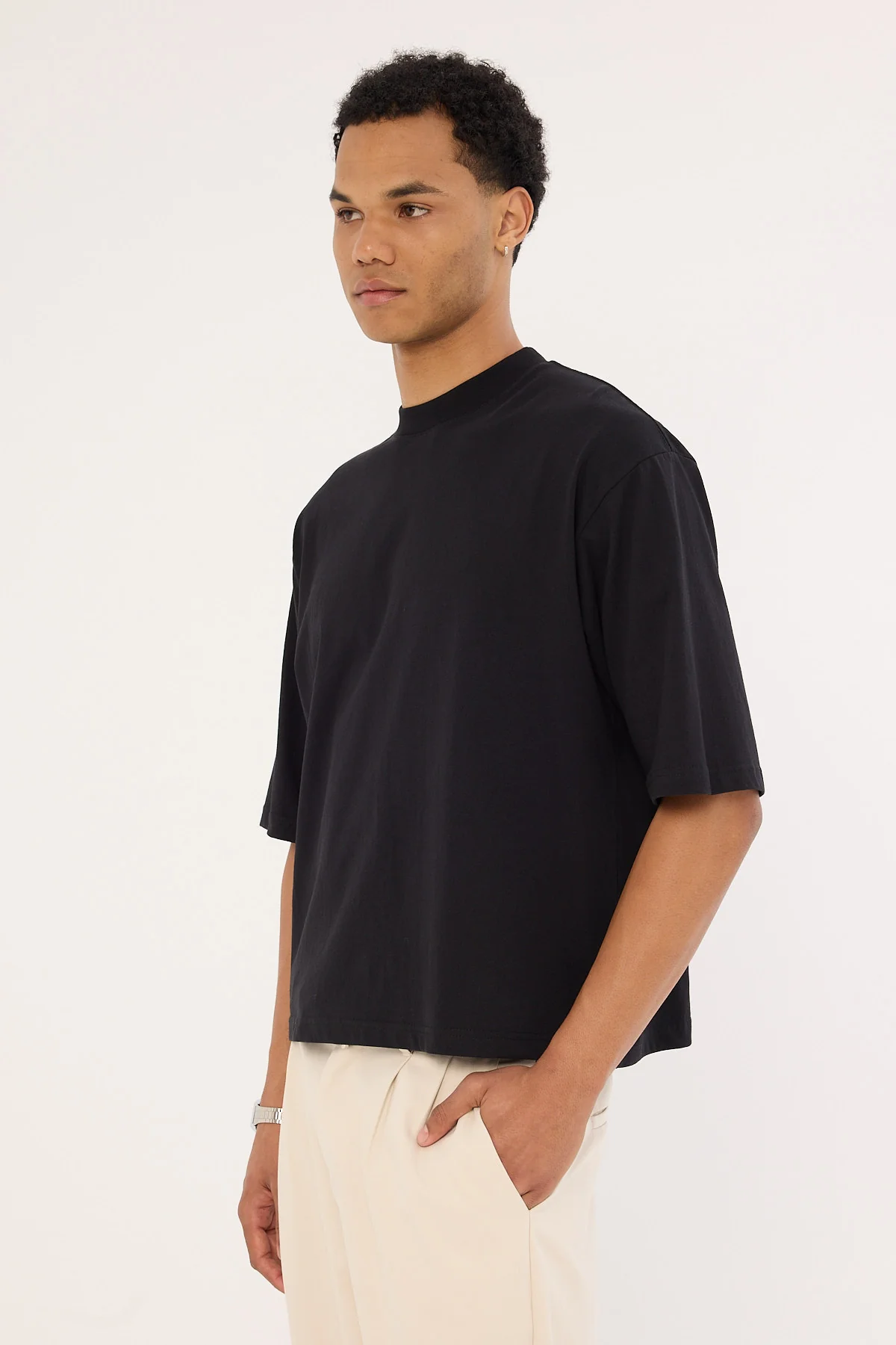 Open Archive Organic Cropped Street Tee Black