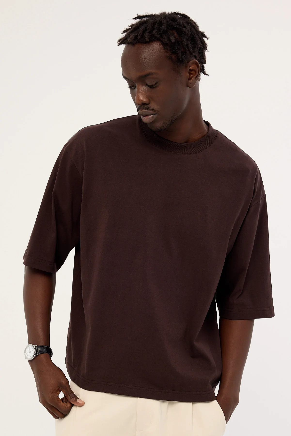 Open Archive Organic Cropped Street Tee Coffee Brown