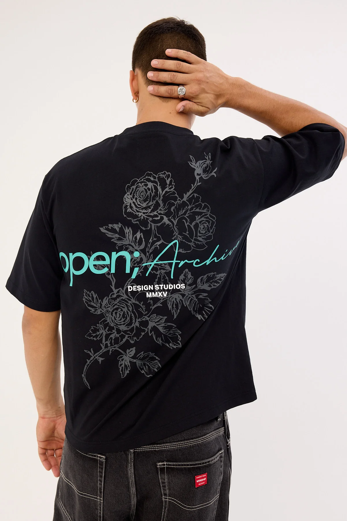 Open Archive Petal Organic Boxy Tee Black