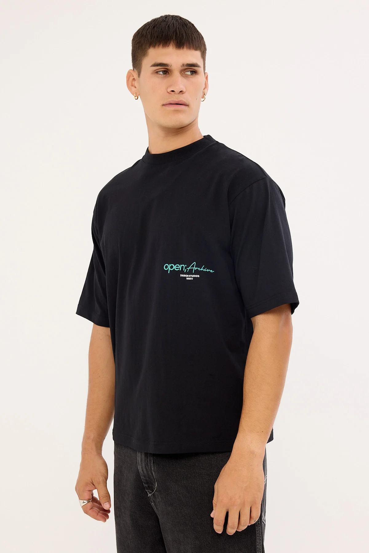 Open Archive Petal Organic Boxy Tee Black - Image 5