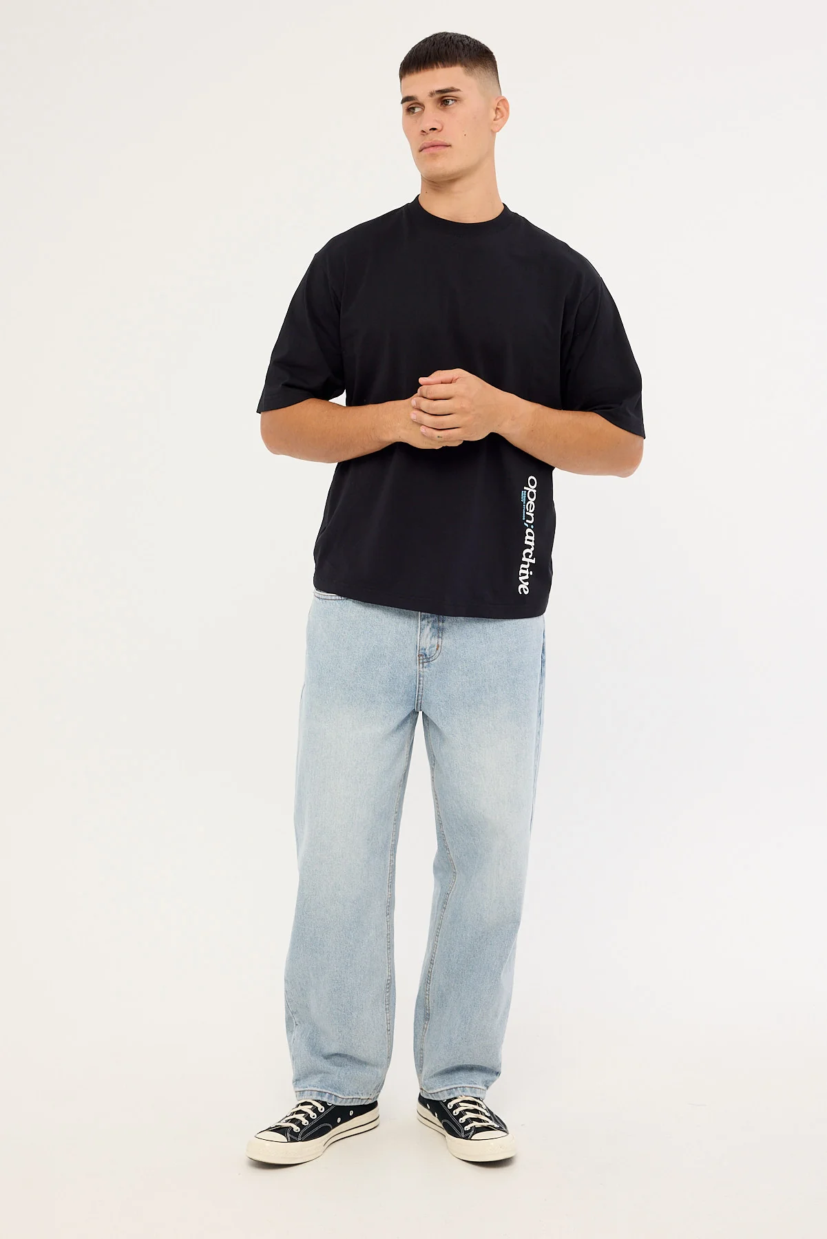 Open Archive Routine Organic Boxy Tee Off Black - Image 2