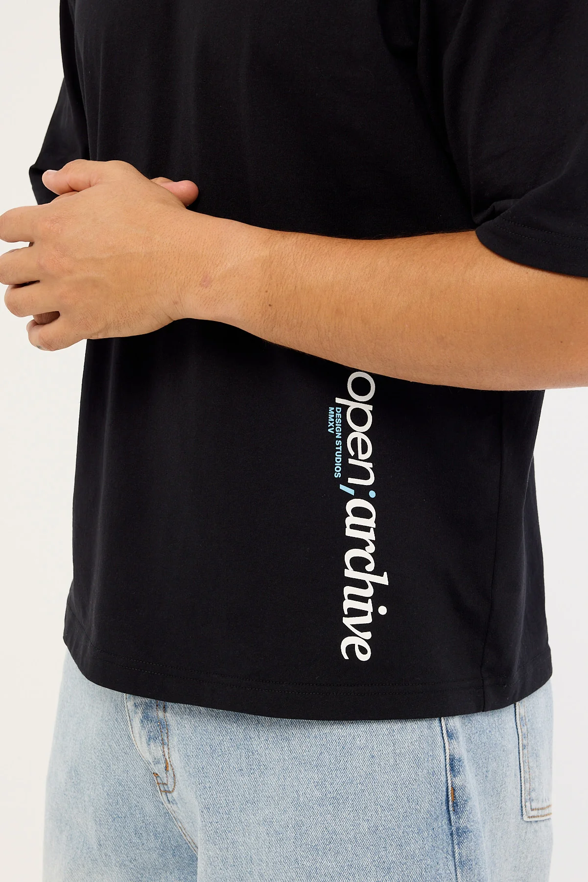 Open Archive Routine Organic Boxy Tee Off Black - Image 4