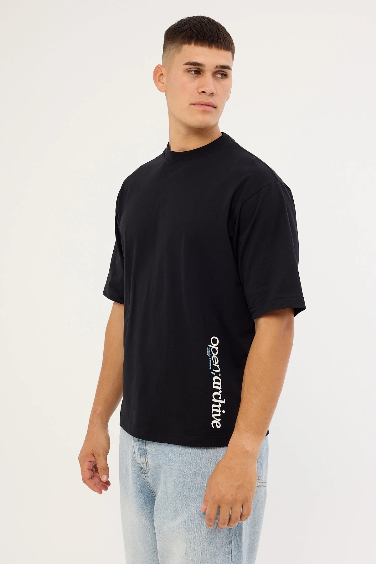 Open Archive Routine Organic Boxy Tee Off Black - Image 5