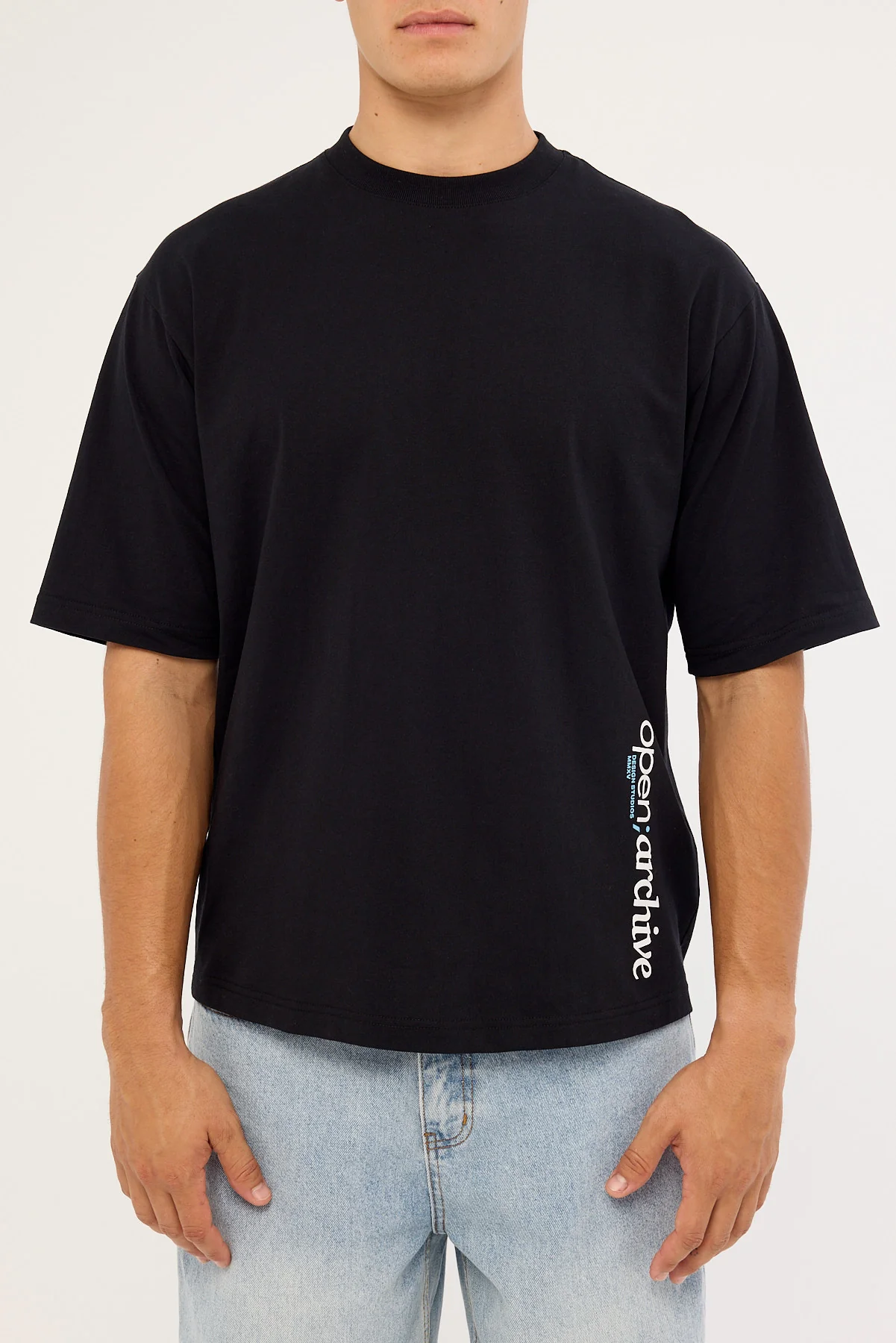 Open Archive Routine Organic Boxy Tee Off Black - Image 7