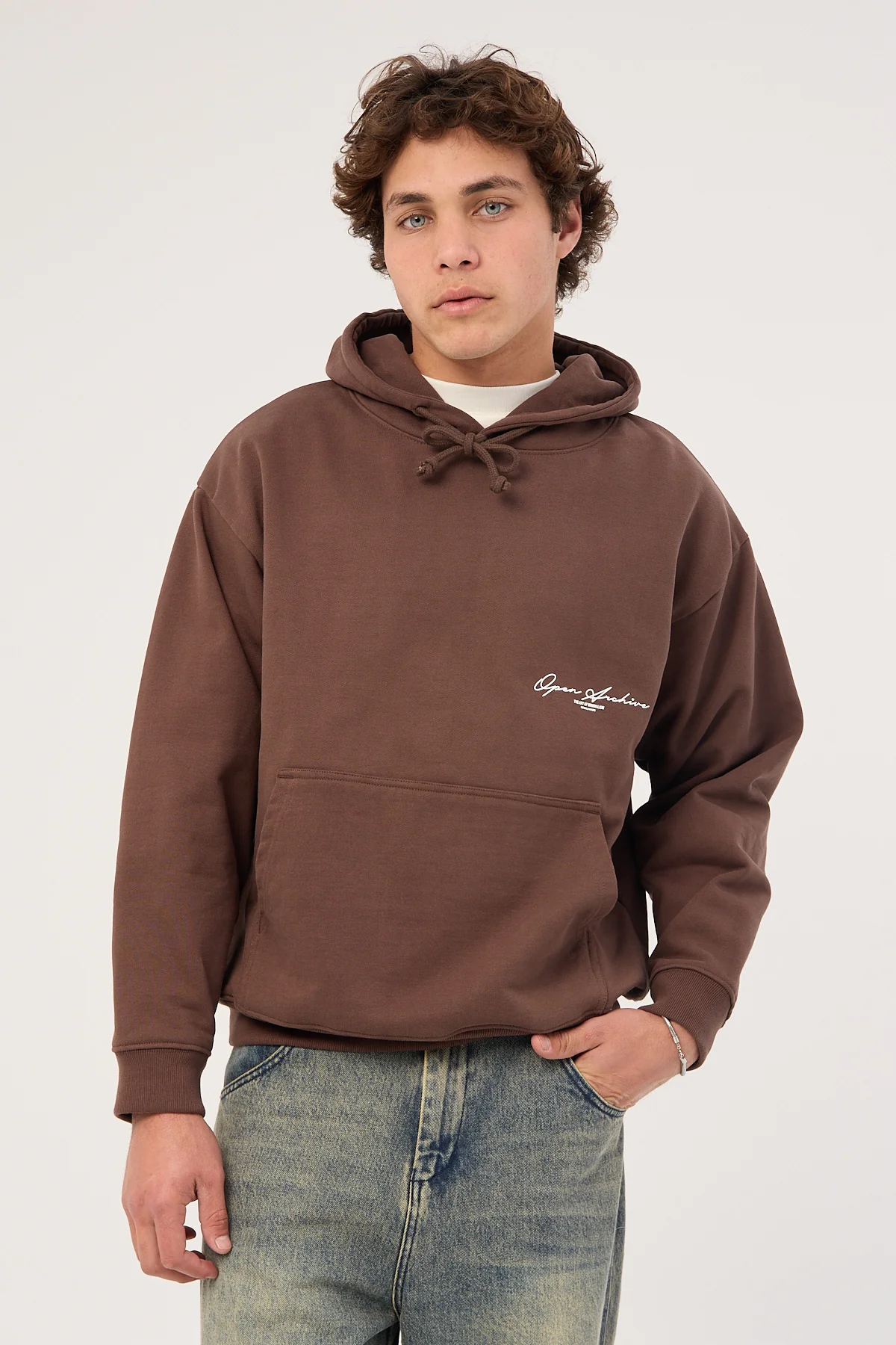 Open Archive Signature Boxy Hoodie Cocoa Brown