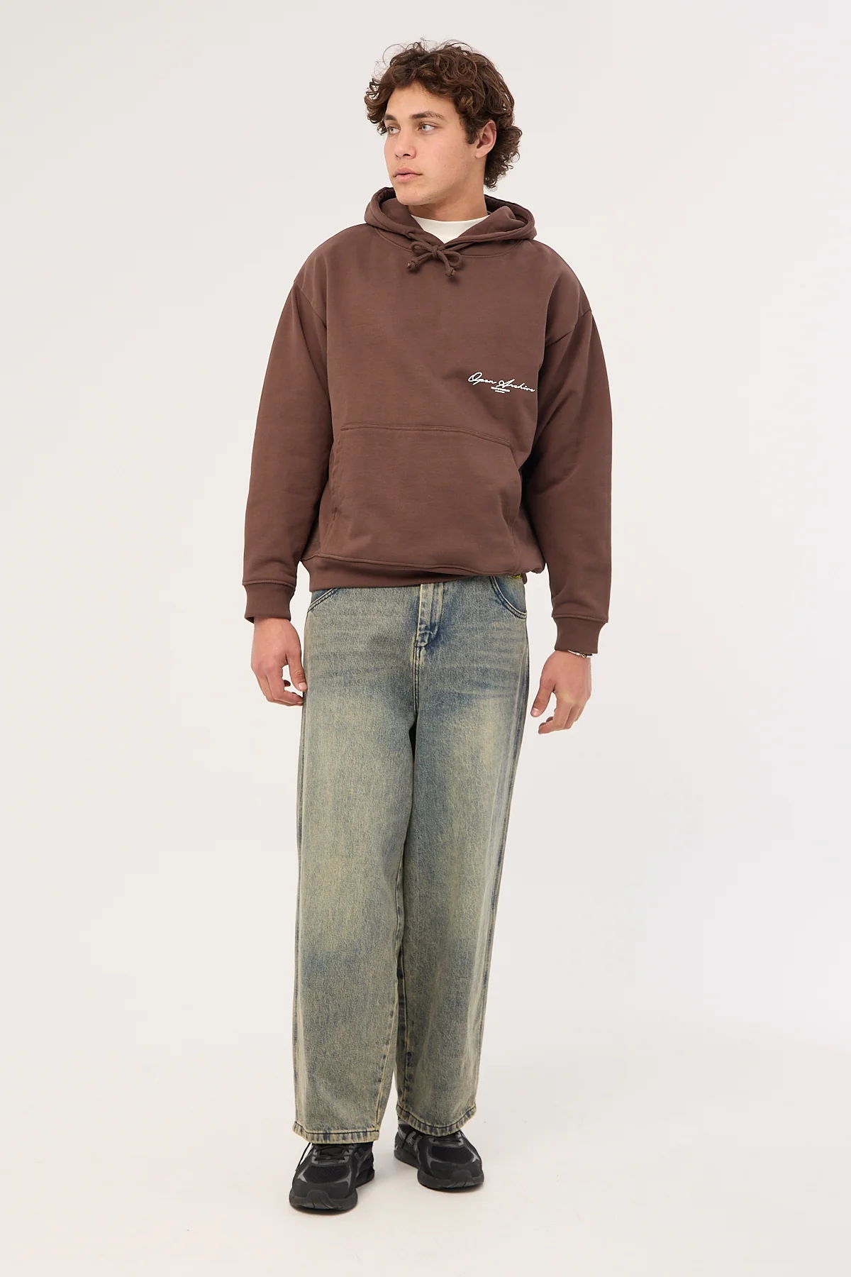 Open Archive Signature Boxy Hoodie Cocoa Brown - Image 2