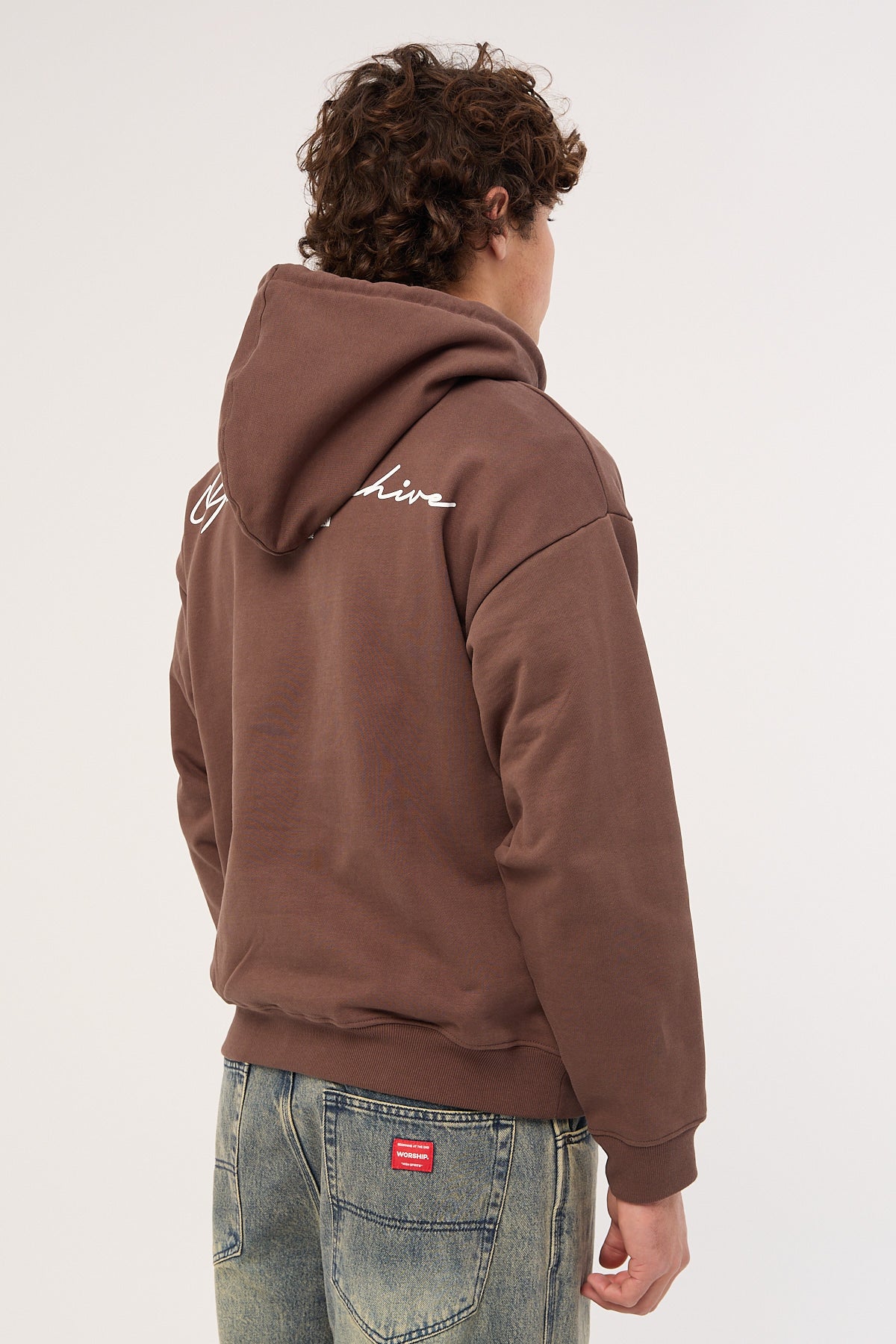 Open Archive Signature Boxy Hoodie Cocoa Brown - Image 4