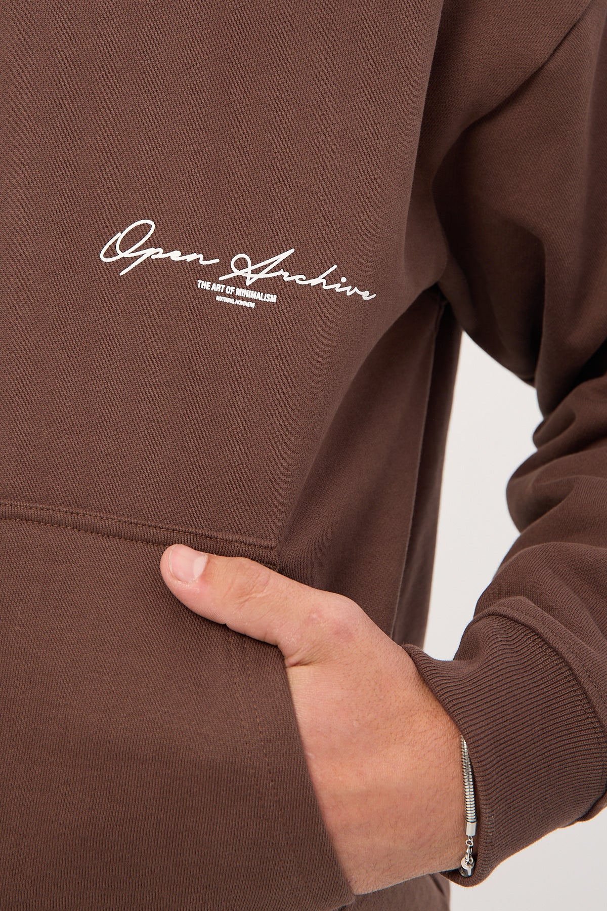 Open Archive Signature Boxy Hoodie Cocoa Brown - Image 6