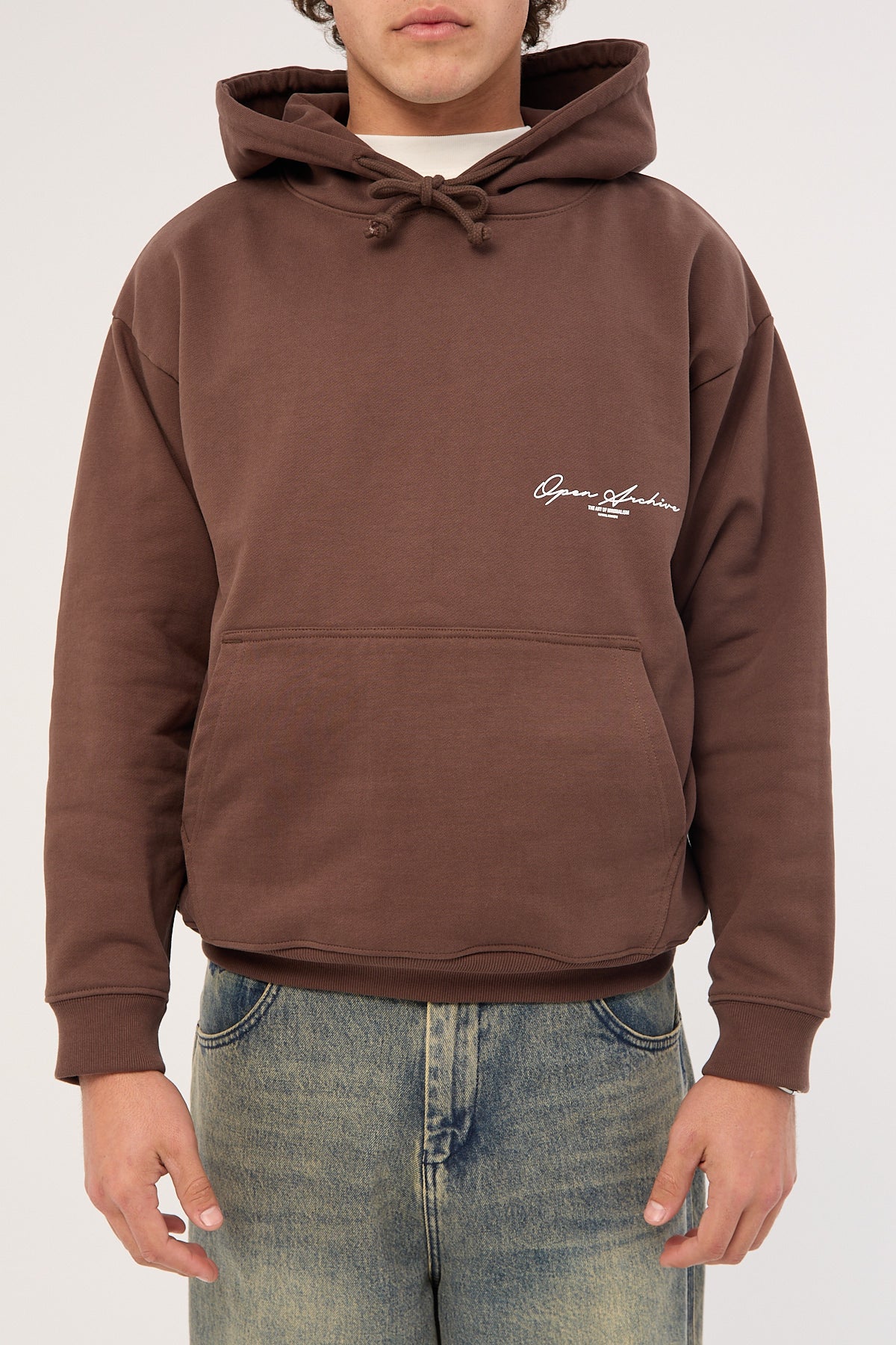 Open Archive Signature Boxy Hoodie Cocoa Brown - Image 7