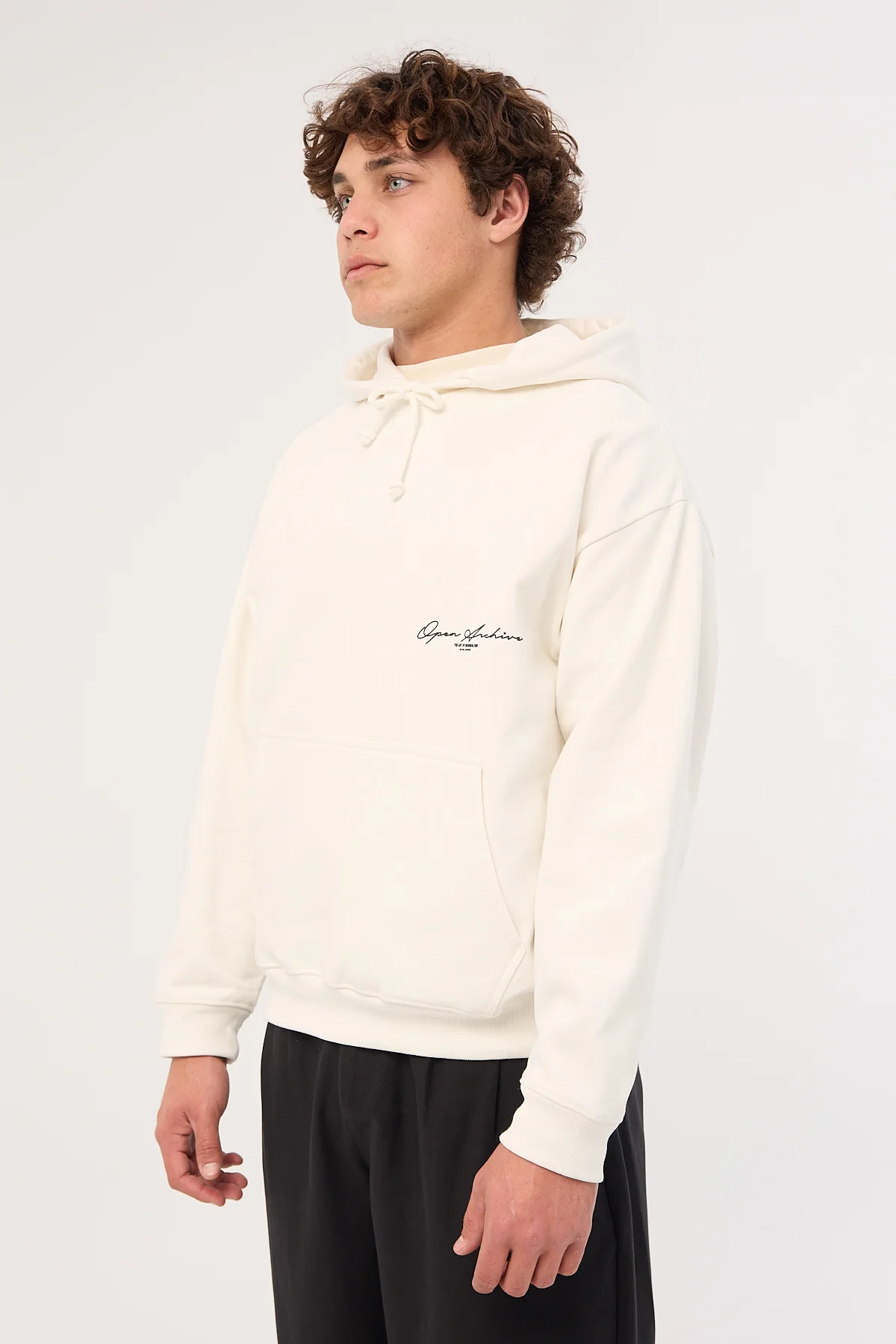 Open Archive Signature Boxy Hoodie Off White - Image 4