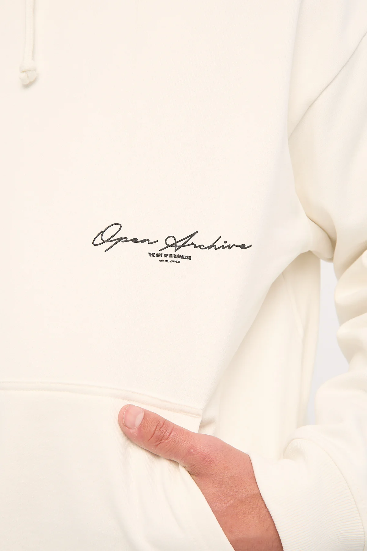 Open Archive Signature Boxy Hoodie Off White - Image 5