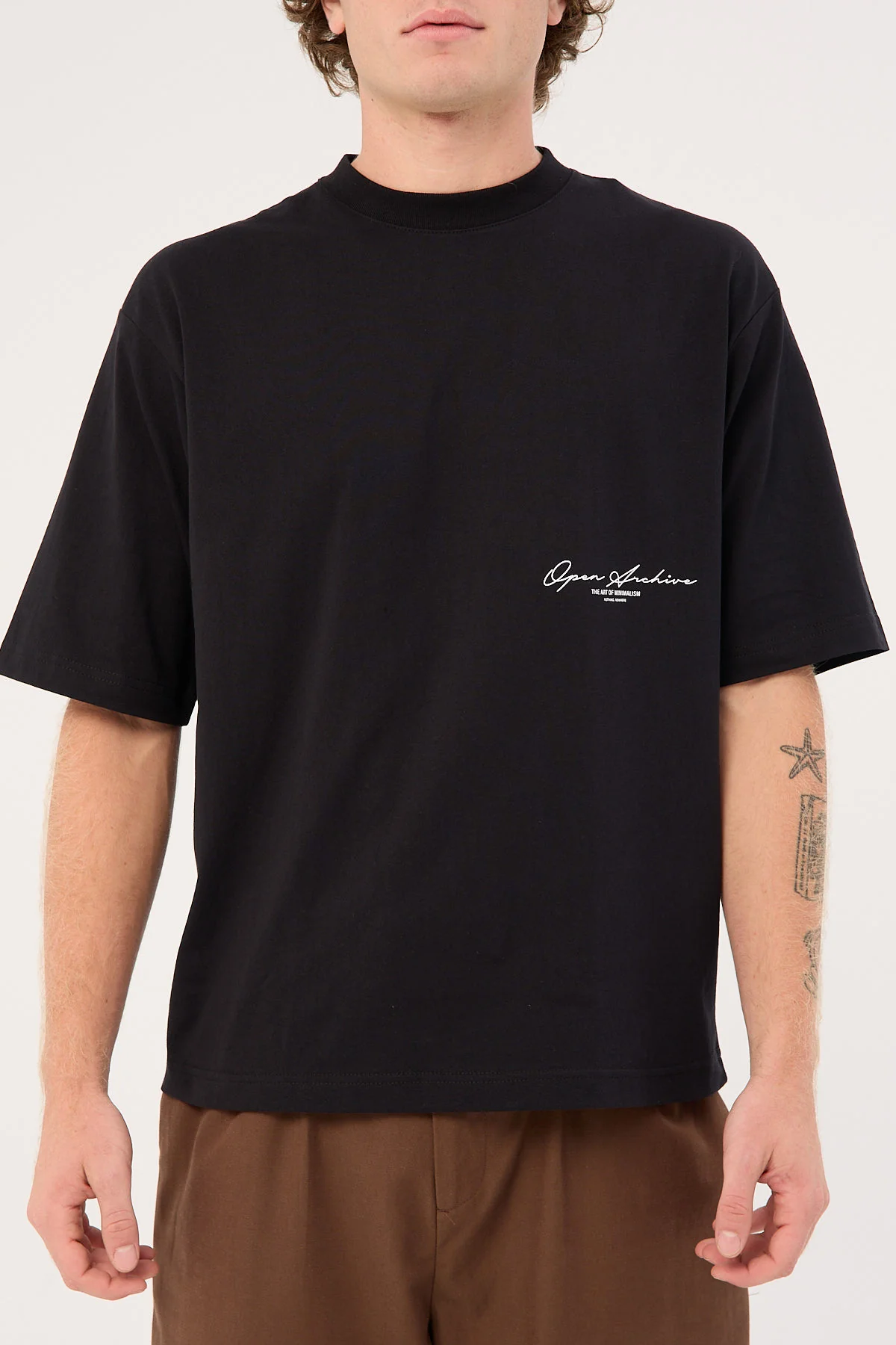 Open Archive Signature Organic Boxy Tee Black - Image 8
