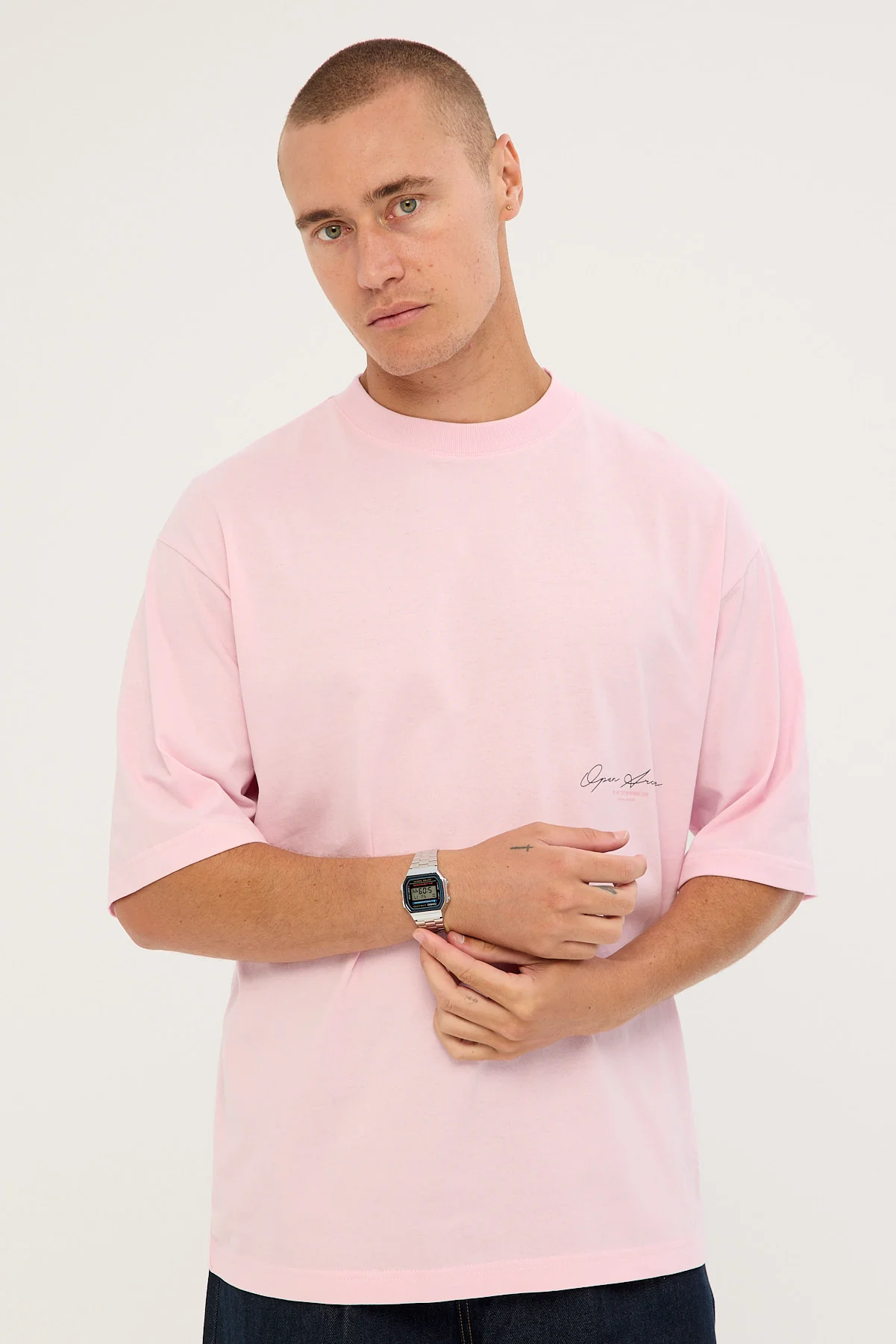 Open Archive Signature Organic Boxy Tee Light Pink