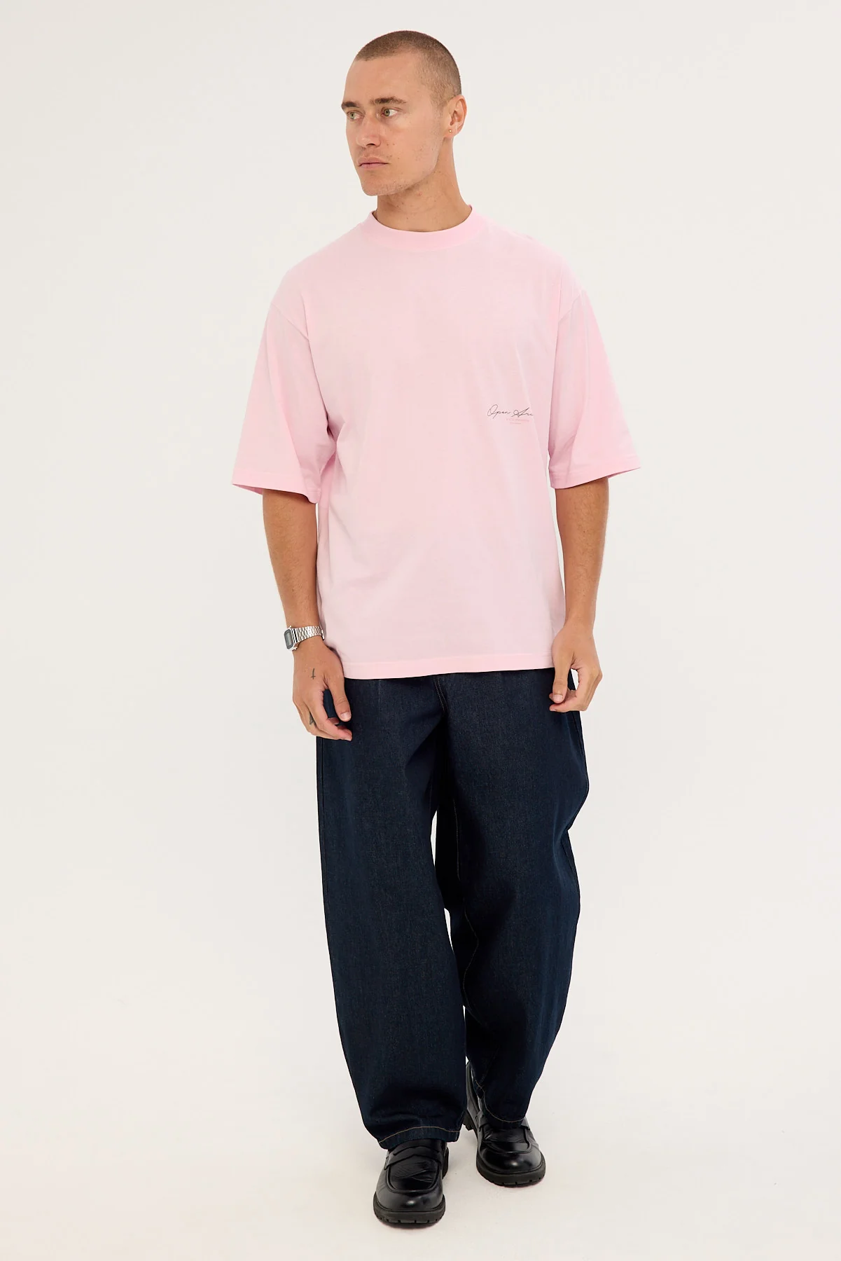 Open Archive Signature Organic Boxy Tee Light Pink - Image 3