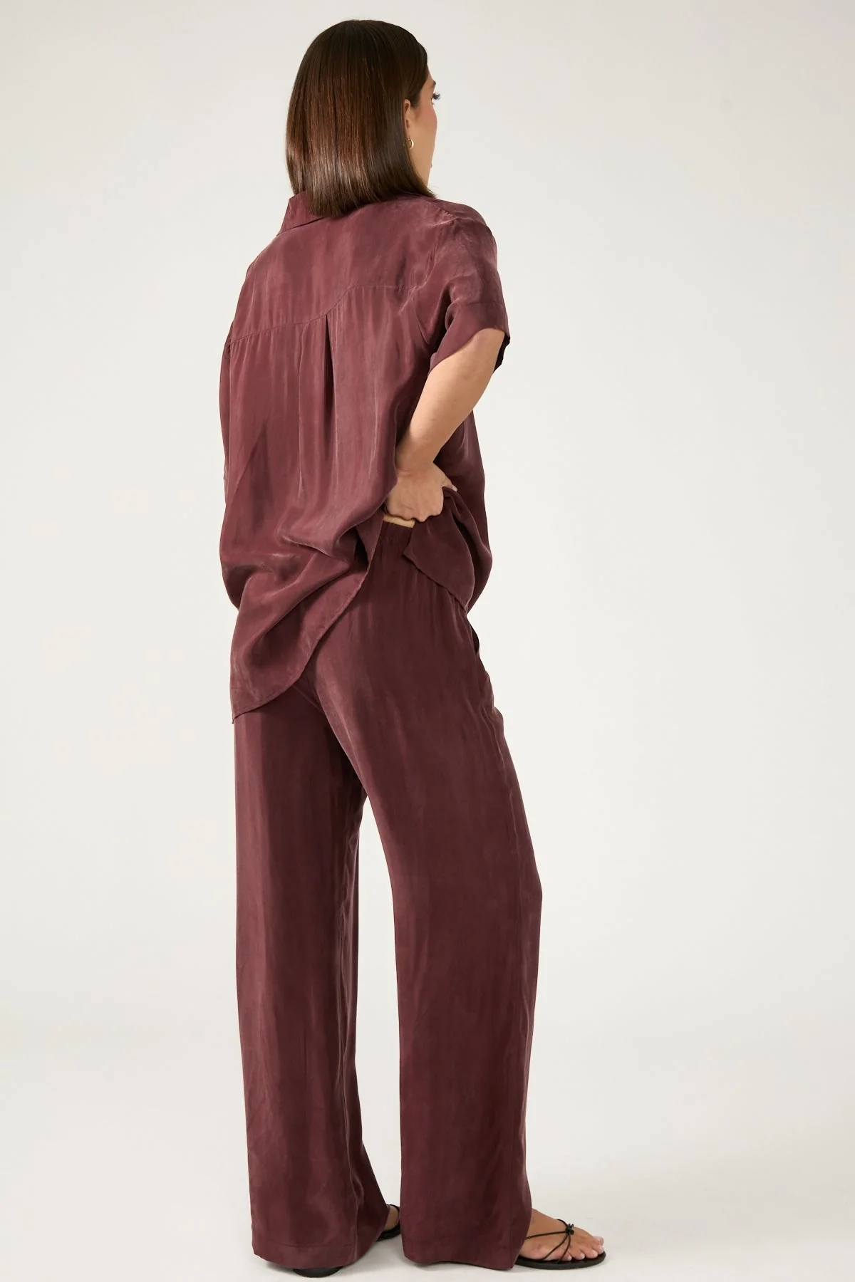 Perfect Stranger Ace Cupro Pant Burgundy - Image 5