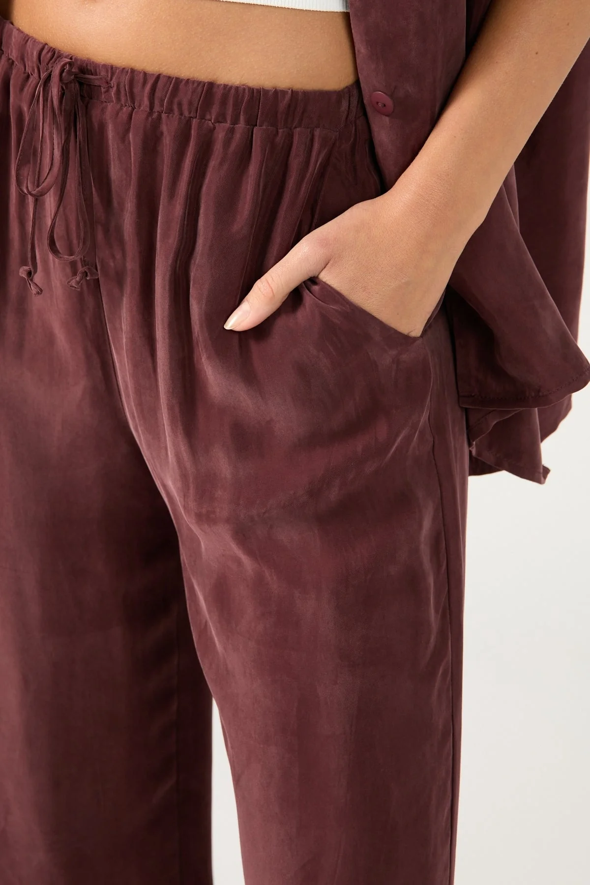 Perfect Stranger Ace Cupro Pant Burgundy - Image 6
