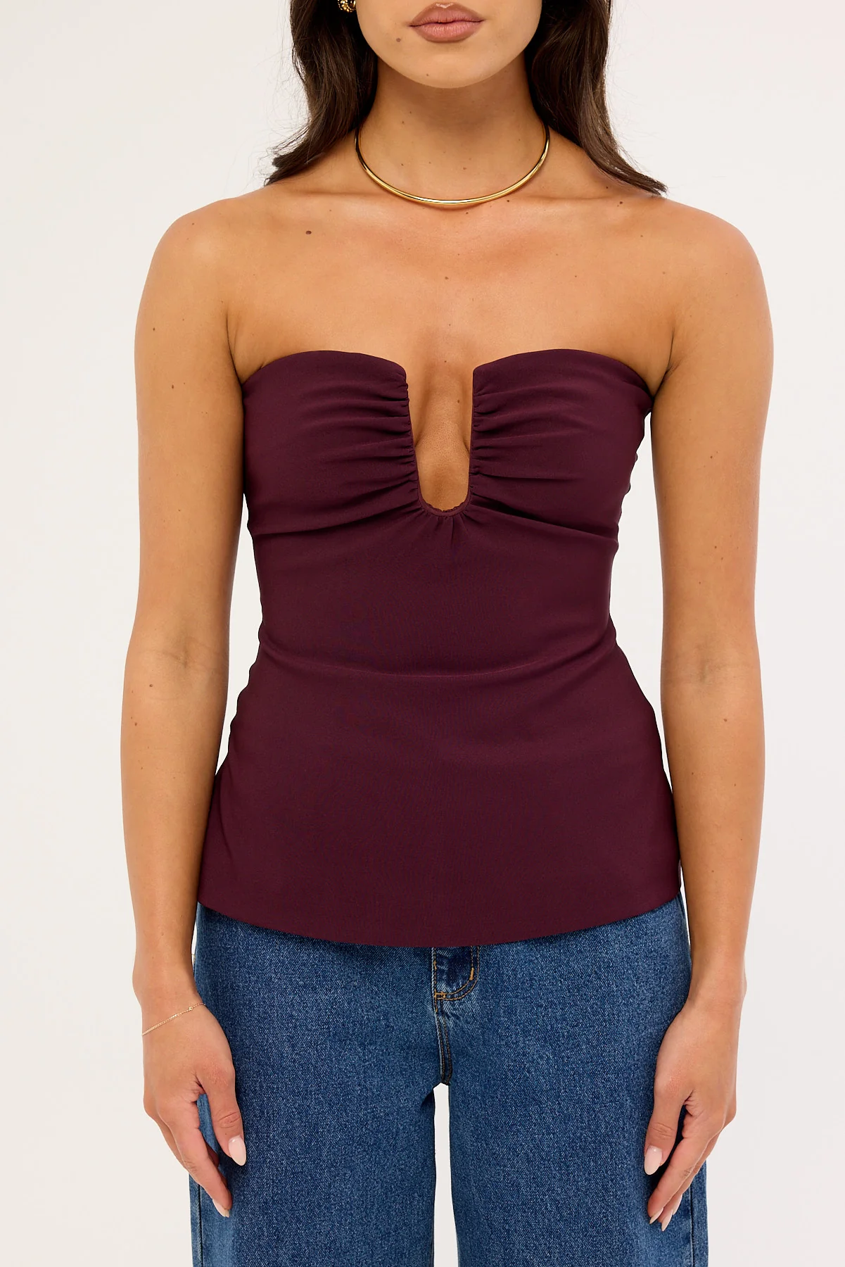 Perfect Stranger Alba Strapless Top Plum - Image 6