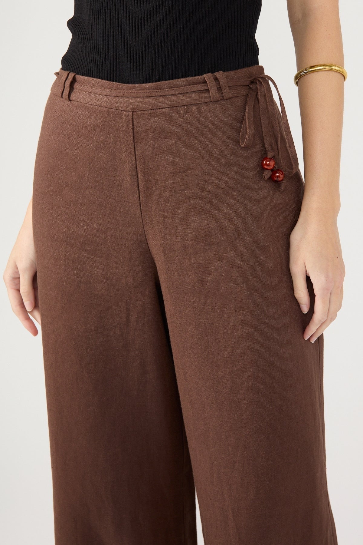 Perfect Stranger Amber Linen Pant Brown - Image 5