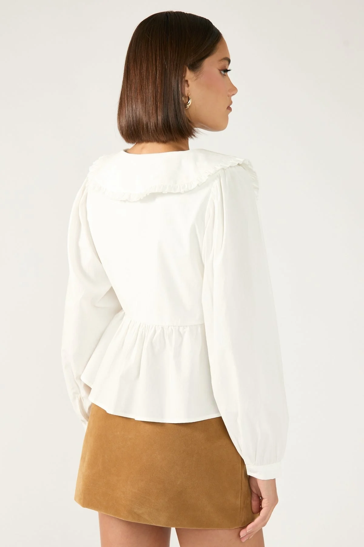Perfect Stranger Amelie PU Suede Mini Skirt Tan - Image 8