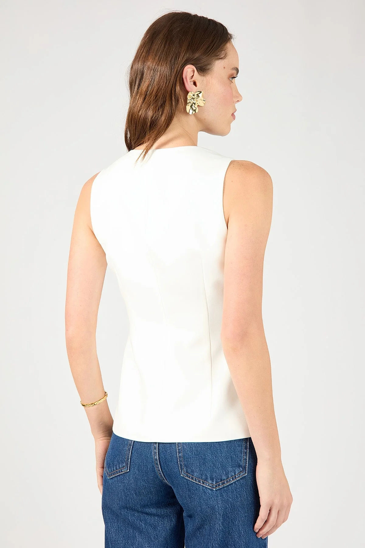 Perfect Stranger Ares Sleeveless Vest White - Image 4