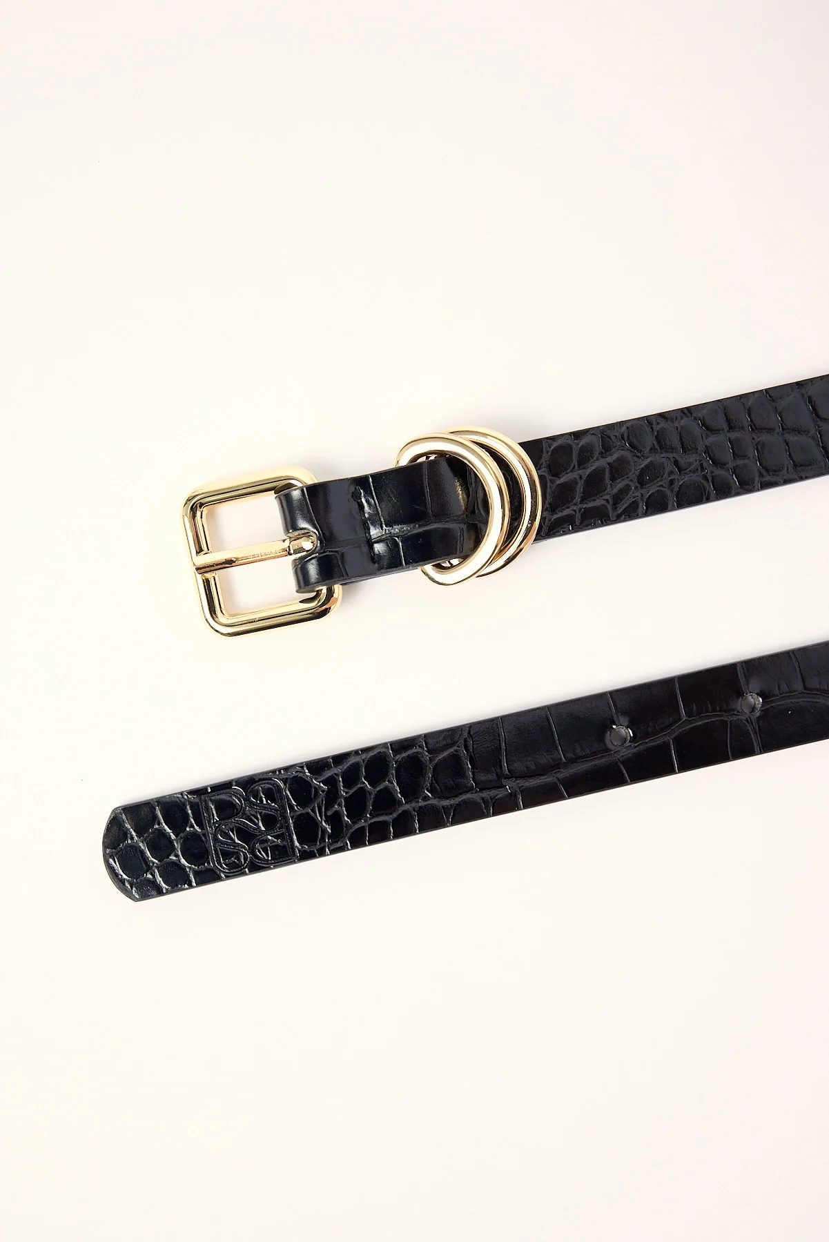 Perfect Stranger Ash Croc Thin Belt Black - Image 2