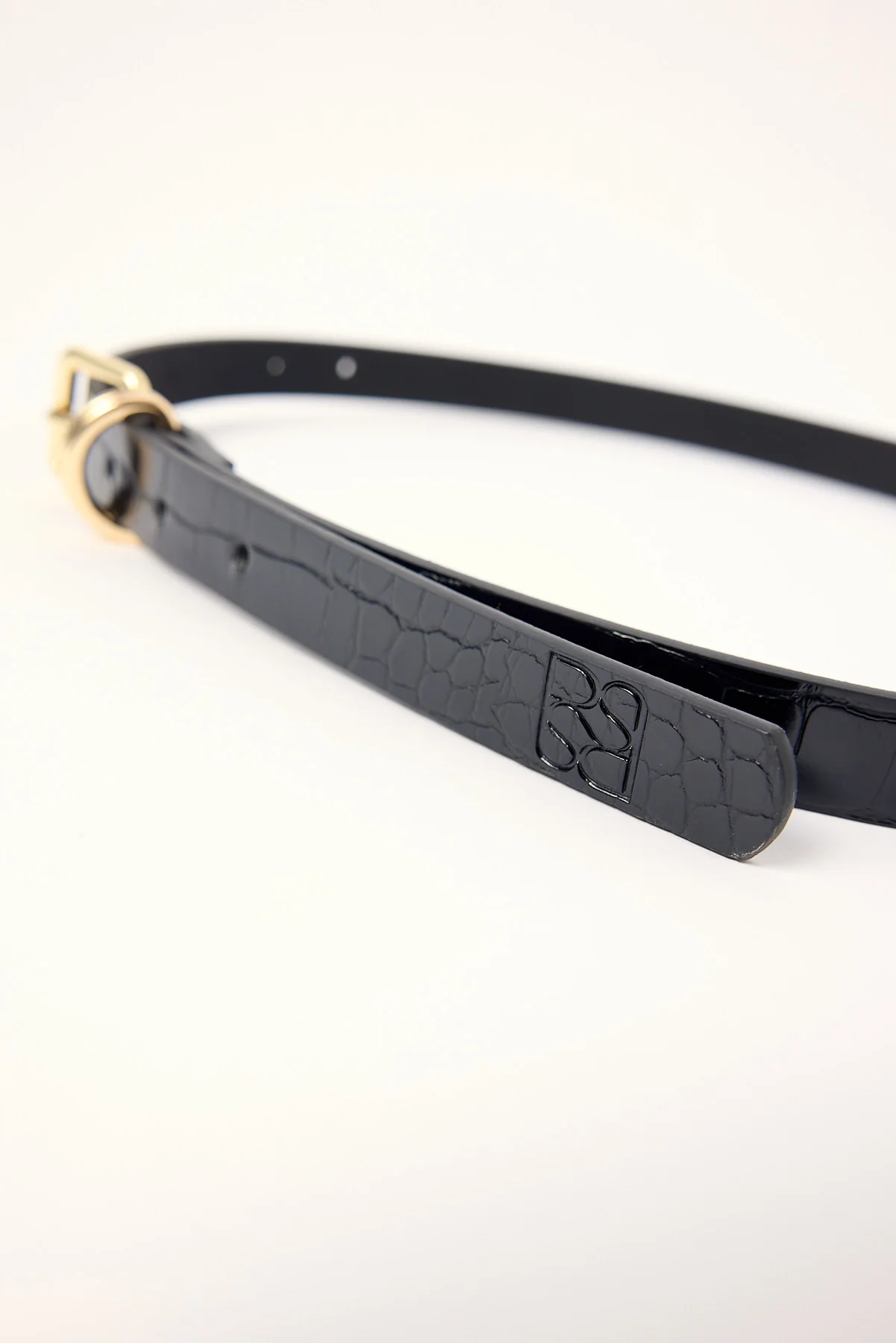 Perfect Stranger Ash Croc Thin Belt Black - Image 4