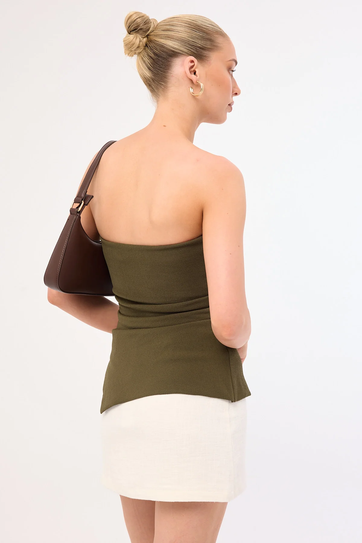 Perfect Stranger Athena Strapless Knit Top Khaki - Image 4