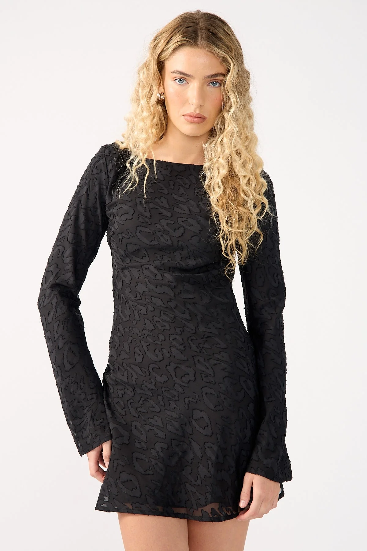 Perfect Stranger Bellina Long Sleeve Mini Dress Black - Image 2