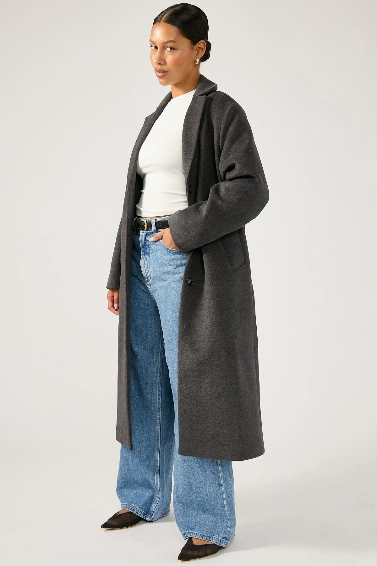 Perfect Stranger Blake Long Line Coat Grey - Image 2