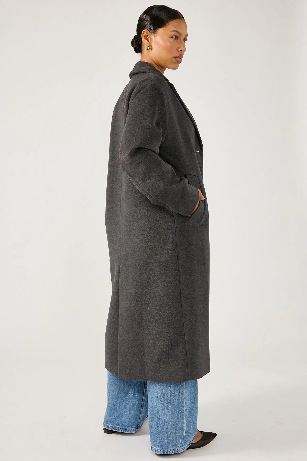 Perfect Stranger Blake Long Line Coat Grey - Image 3